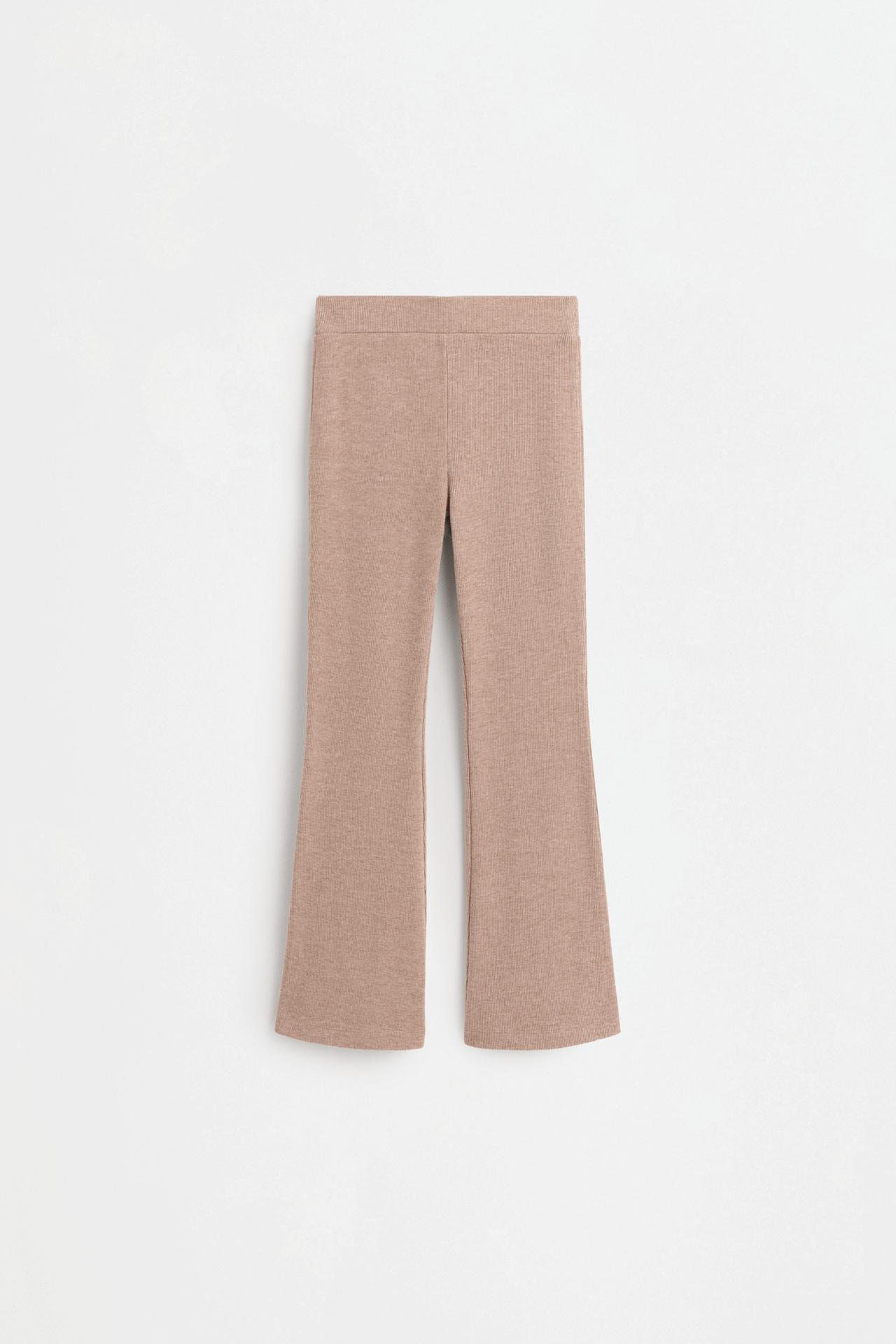 Bias cut bell bottom leggings — LIGHT CAMEL