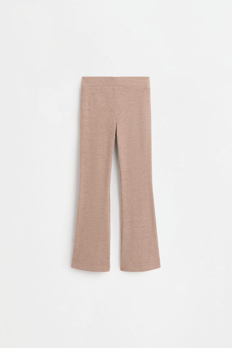 Bias cut bell bottom leggings — LIGHT CAMEL