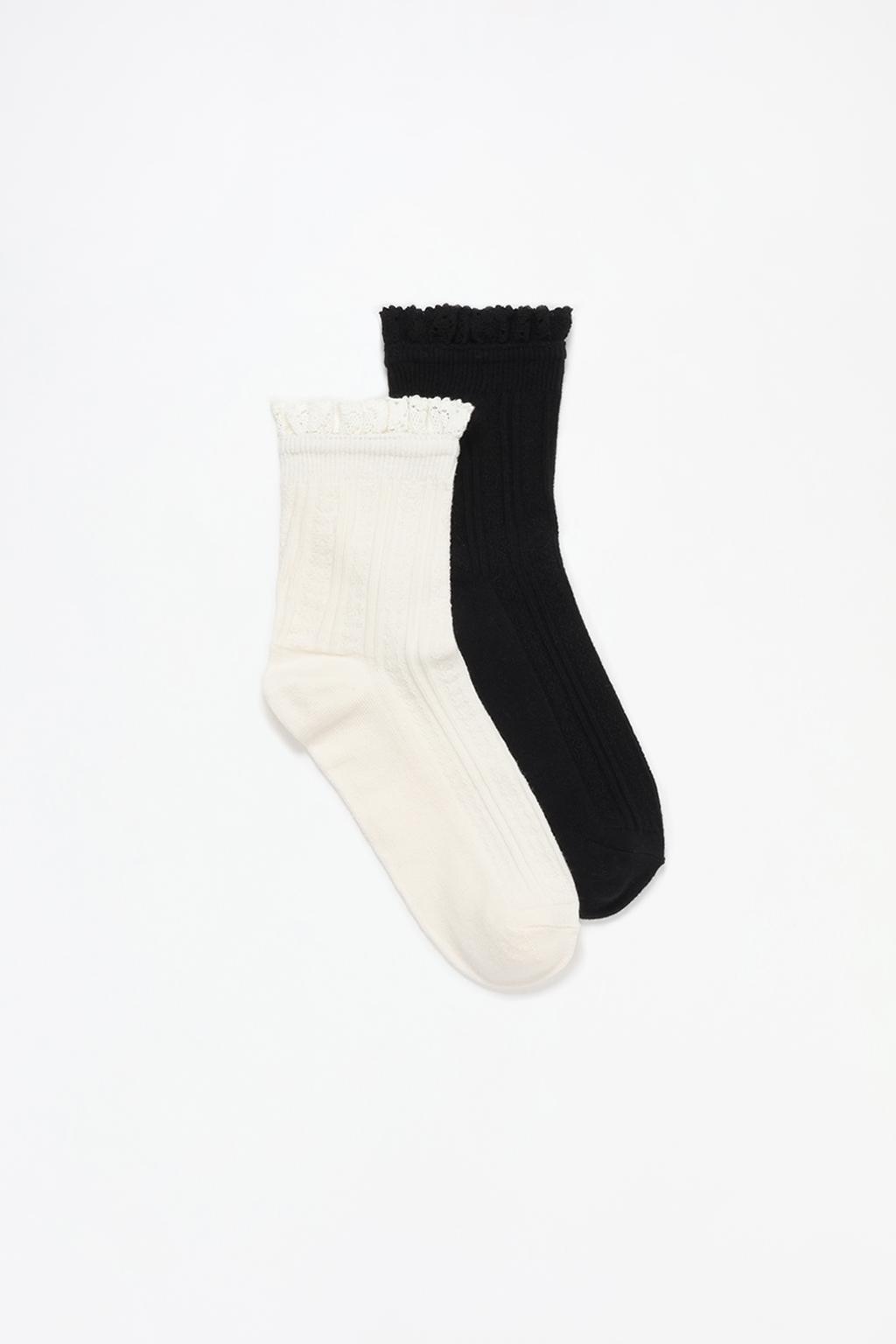 2-pack of ruffled ankle socks