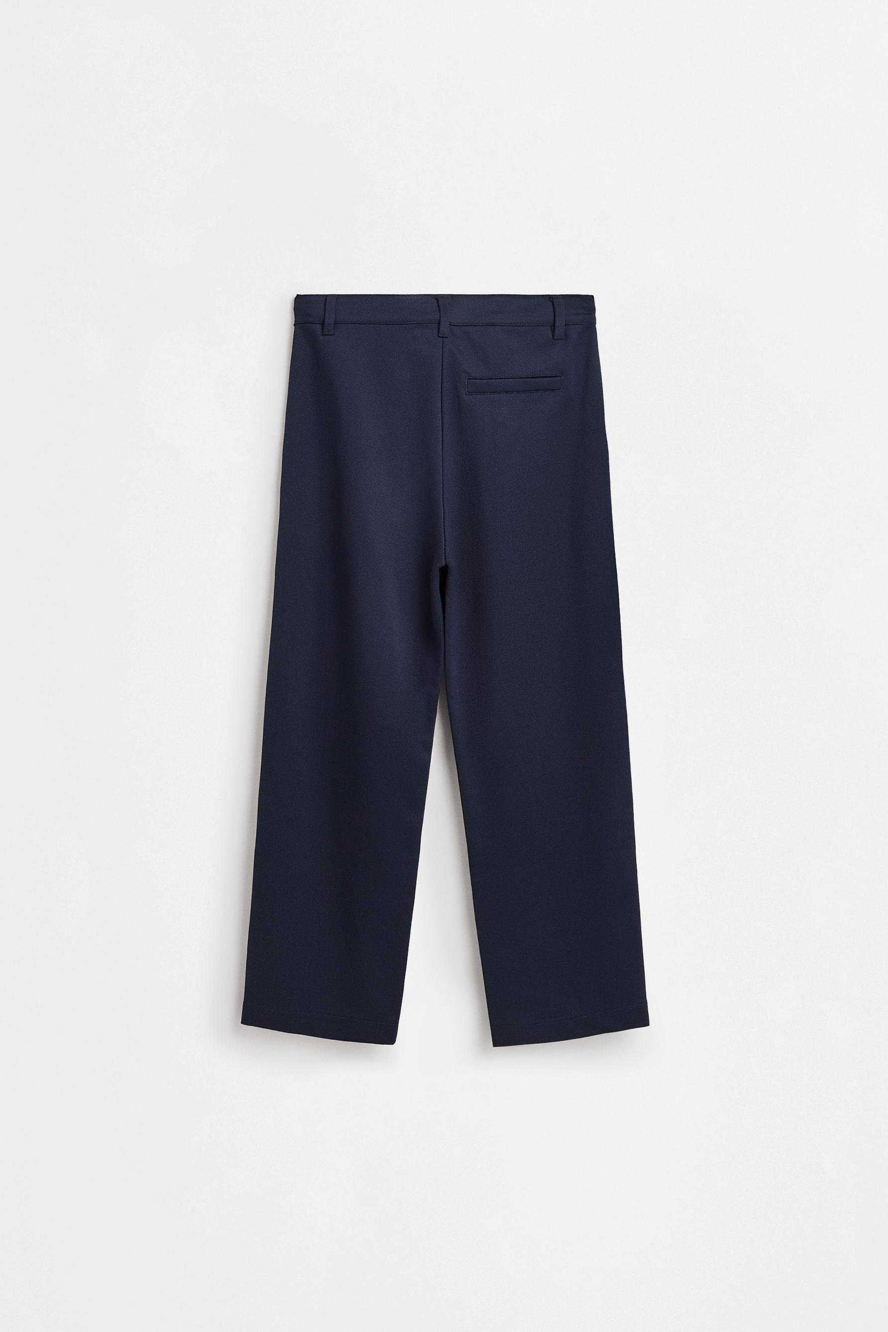 Micro piqué trousers — NAVY