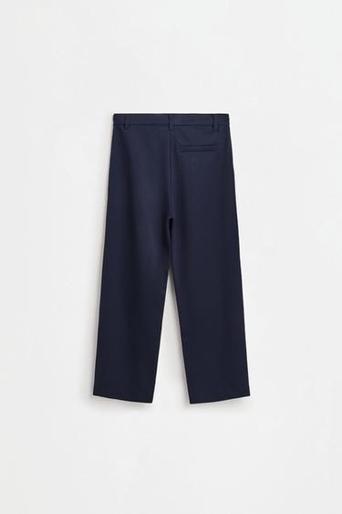 Micro piqué trousers — NAVY 2