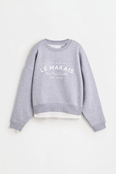 T-shirt-style sweatshirt — GREY MARL 6
