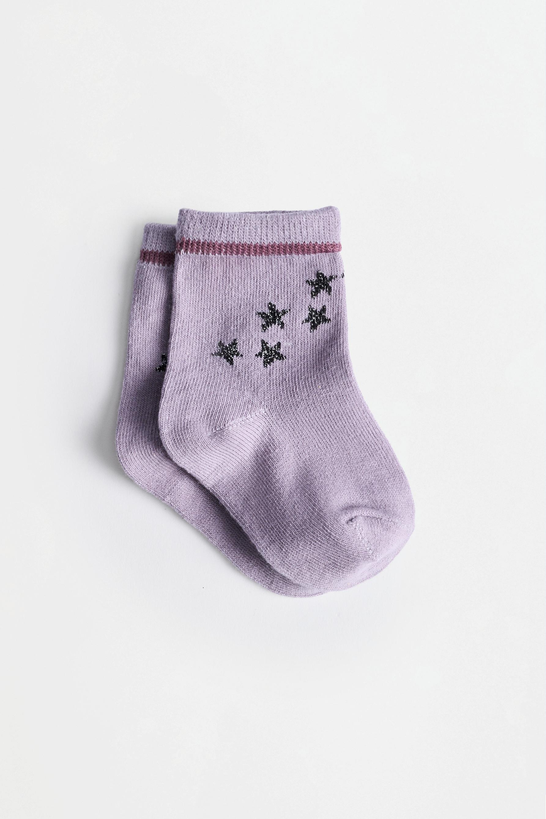 Printed Long Socks (Pack of 5) — LILAC