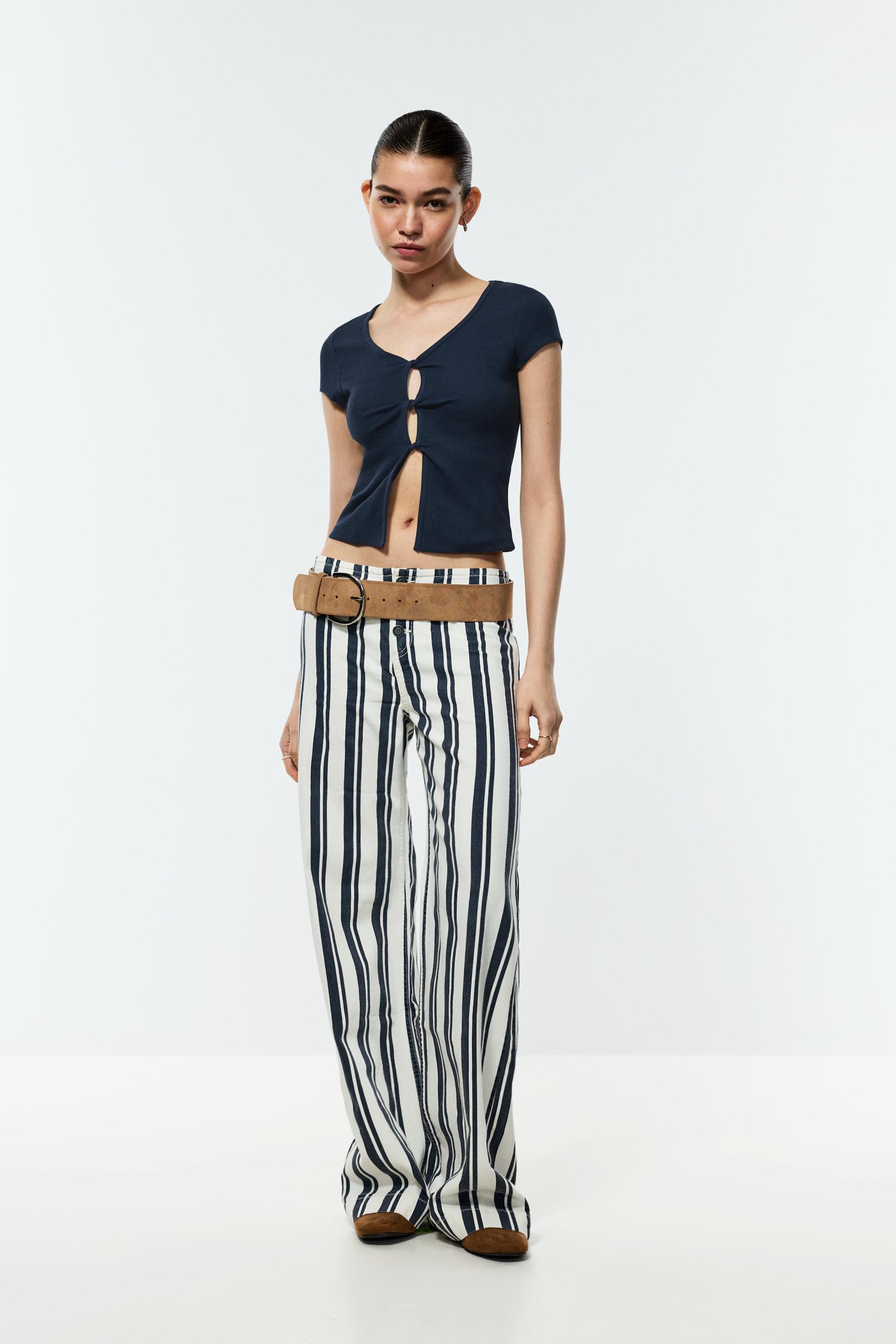 Ribbed cut-out top — NAVY