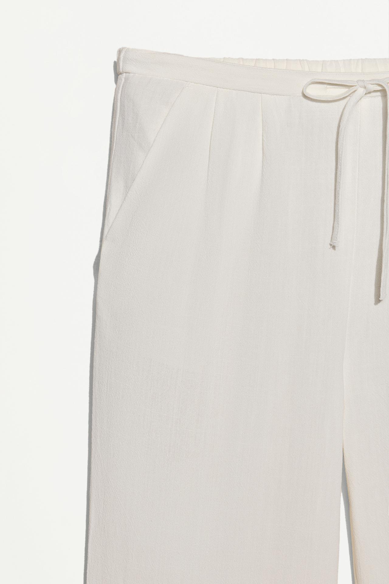 Rustic wide-leg trousers — WHITE