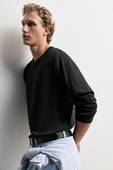 Medium-weight jersey long sleeve T-shirt — BLACK 5