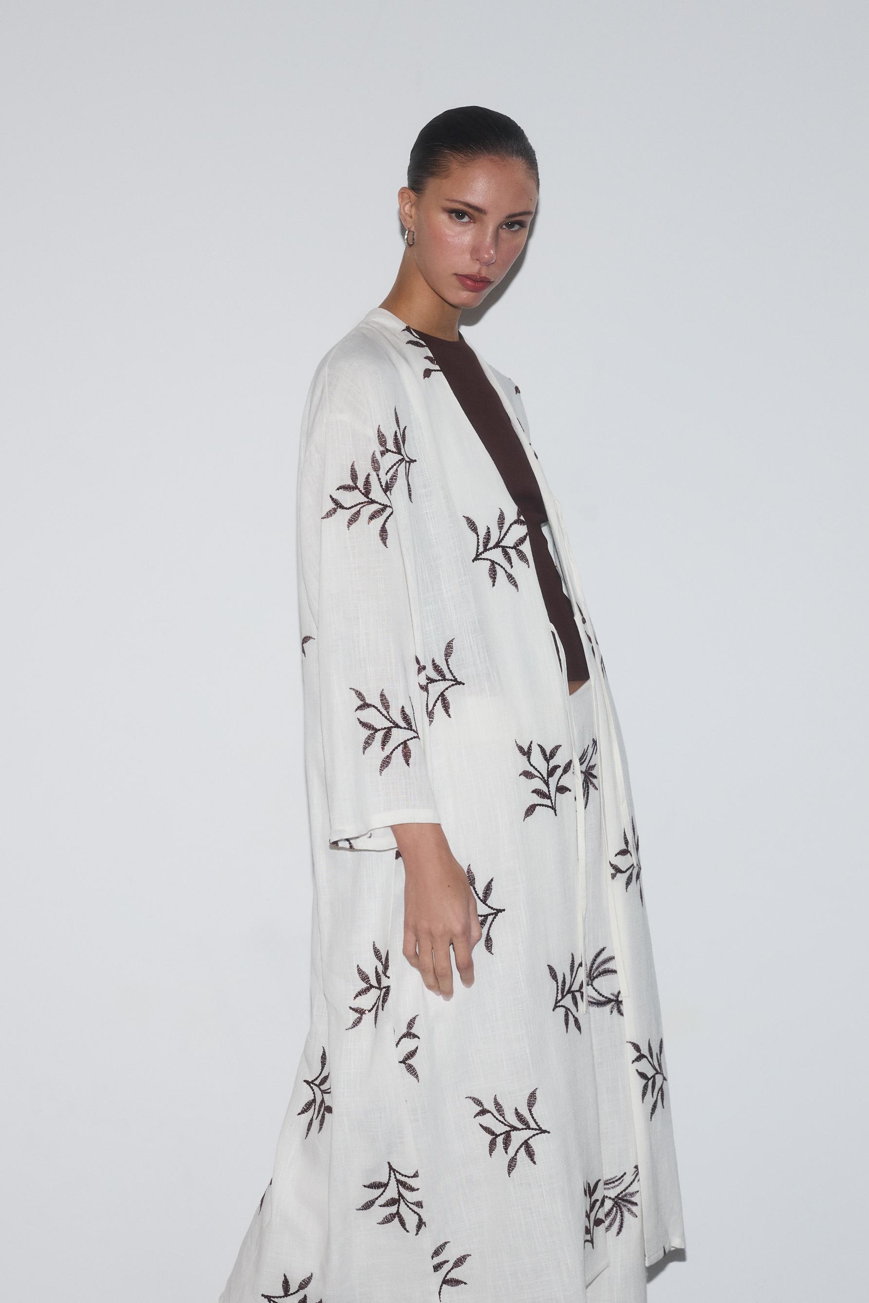 Kimono largo bordados