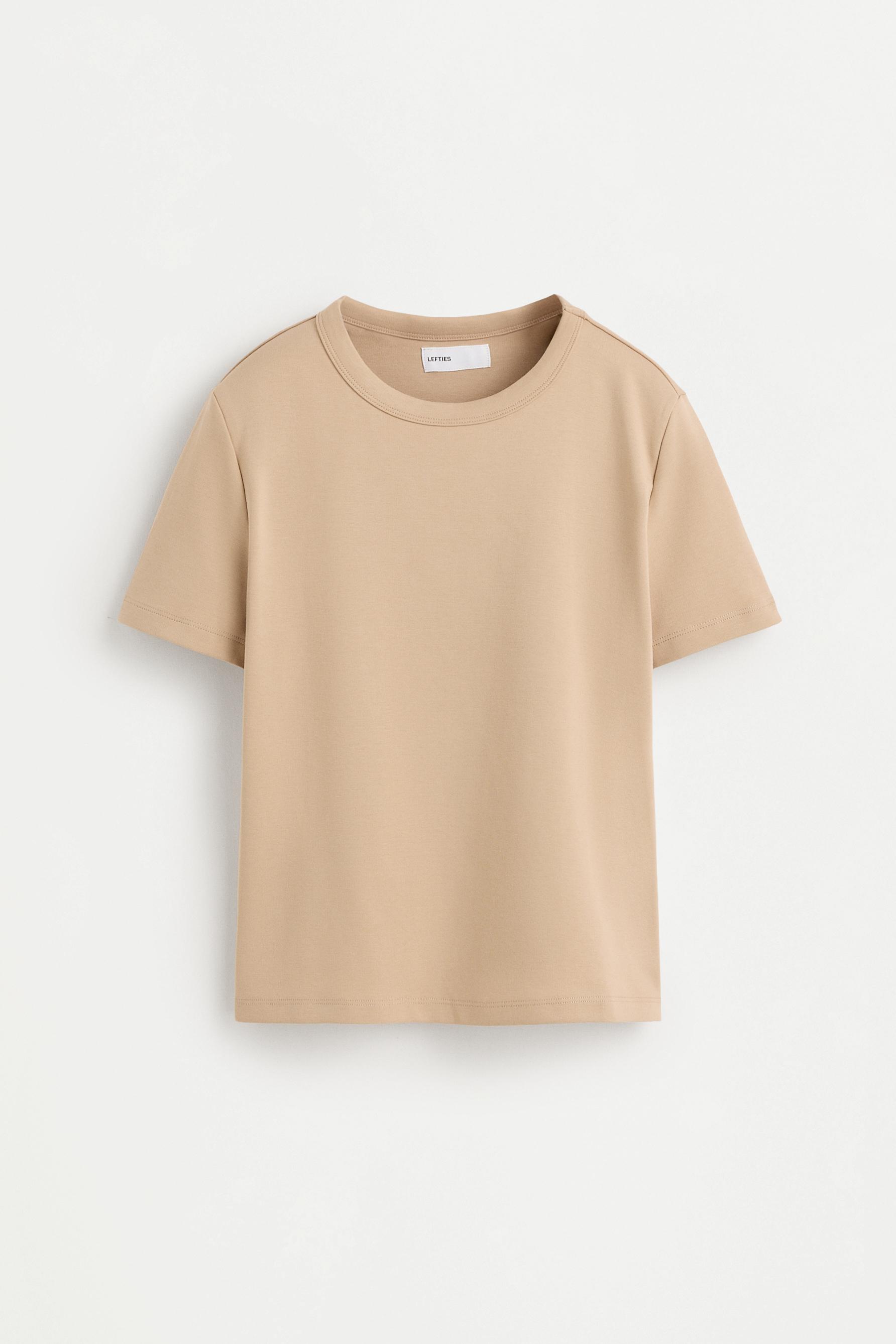 Basic short sleeve T-shirt — BEIGE