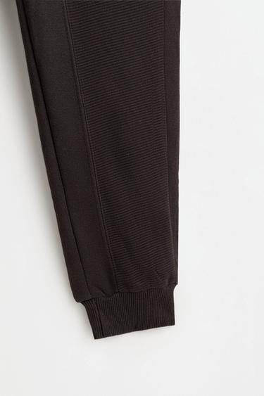 Ottoman plush joggers — BLACK 4
