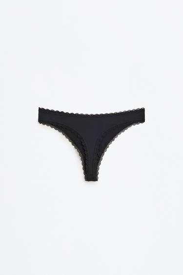 3-Pack of Brazilian briefs with lace trim — BLACK 8