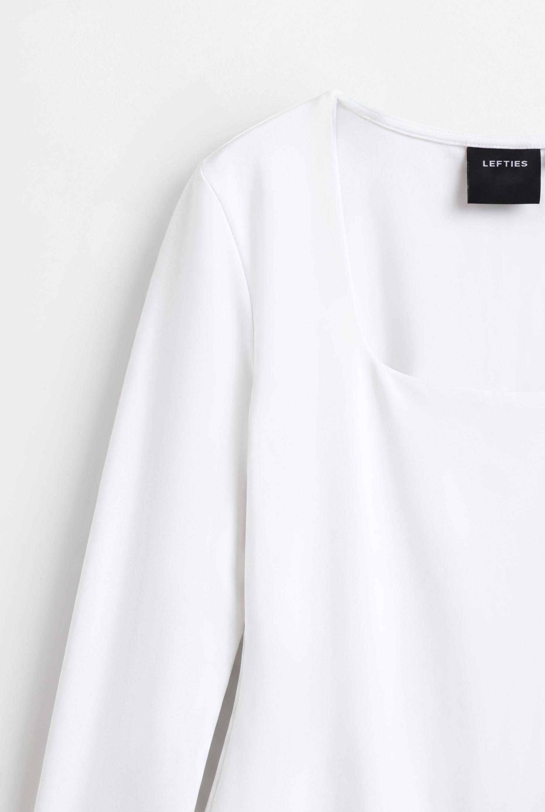 Polyamide square neckline bodysuit — WHITE
