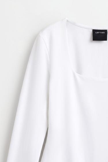 Polyamide square neckline bodysuit — WHITE 7