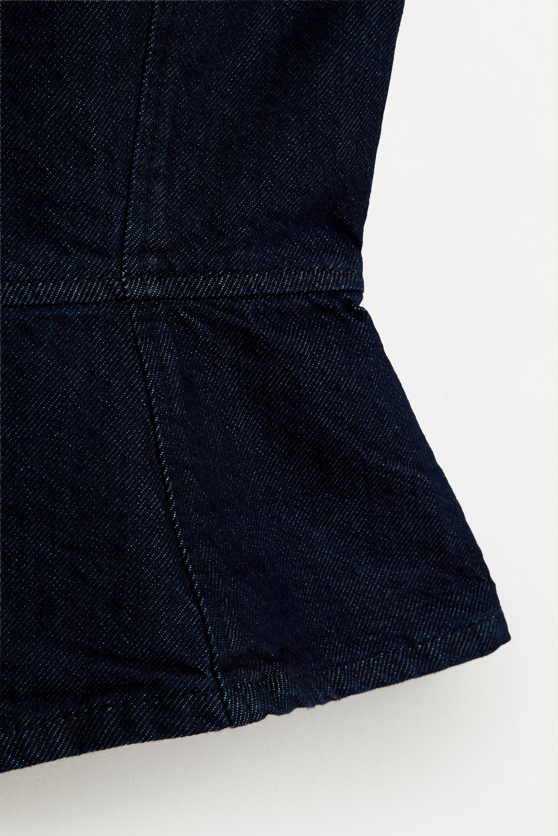 Denim peplum bandeau top — BLUE