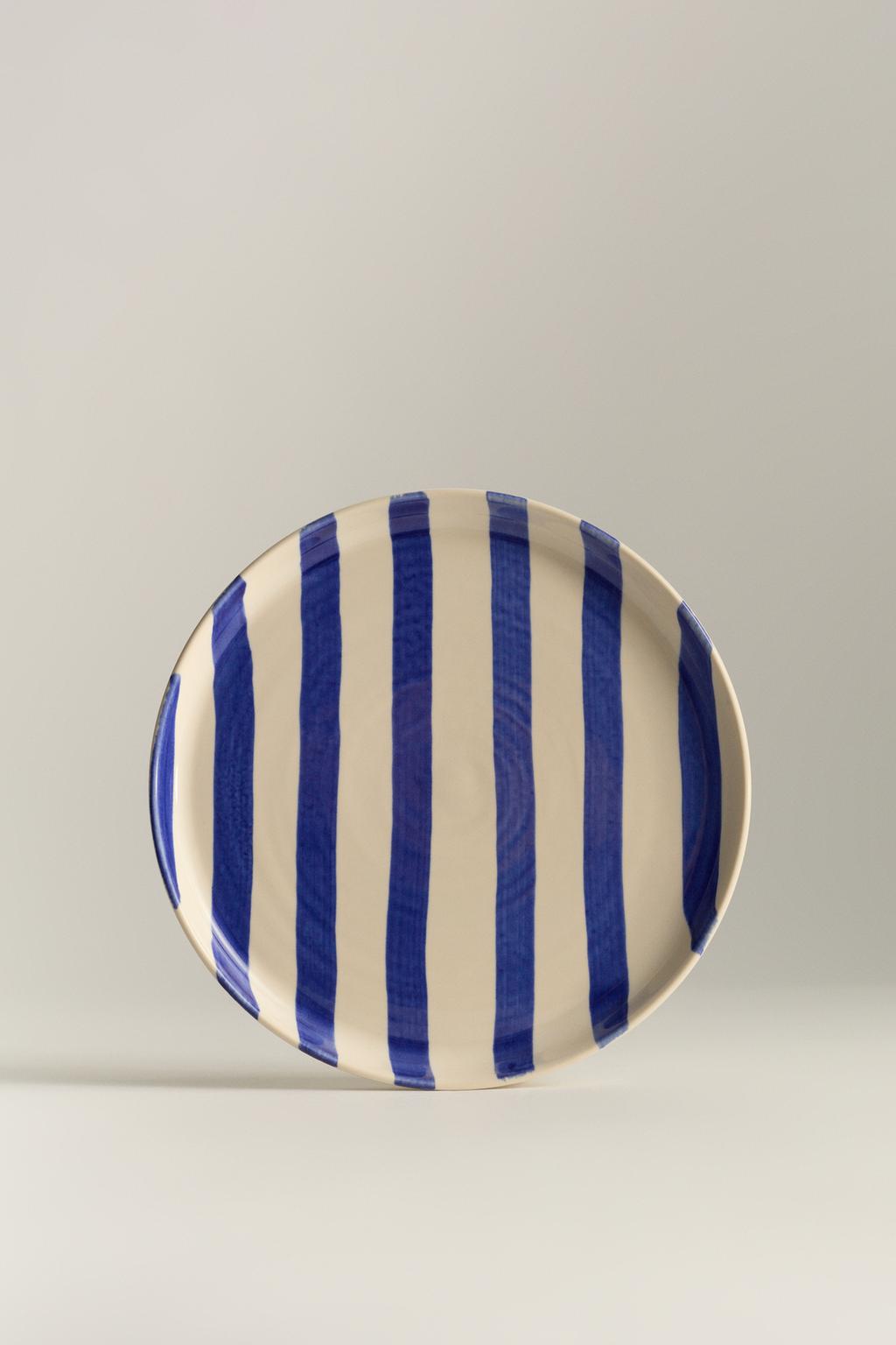 Plat postres gres ratlles 21 cm