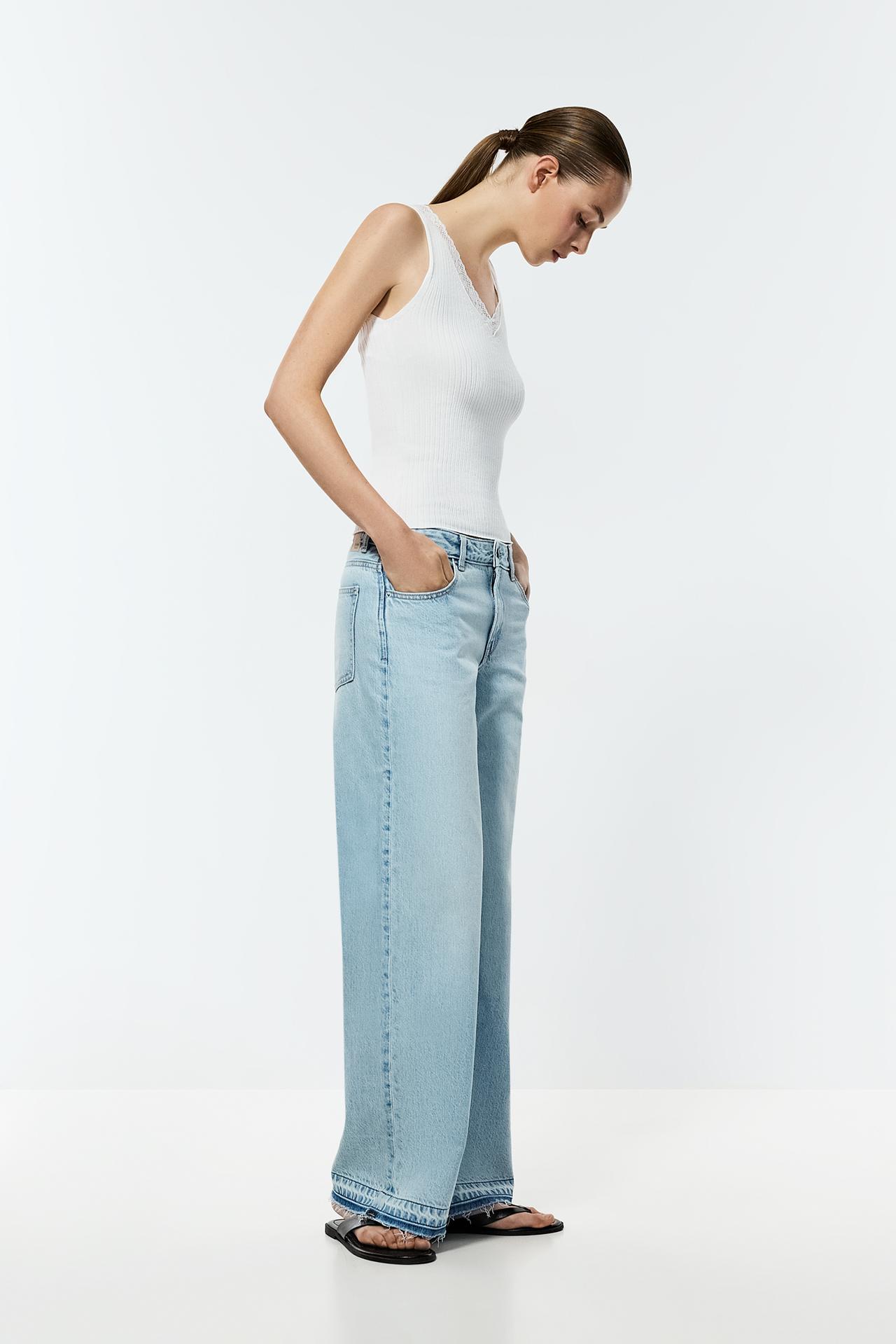 Wide-leg low-waist jeans — PALE BLUE
