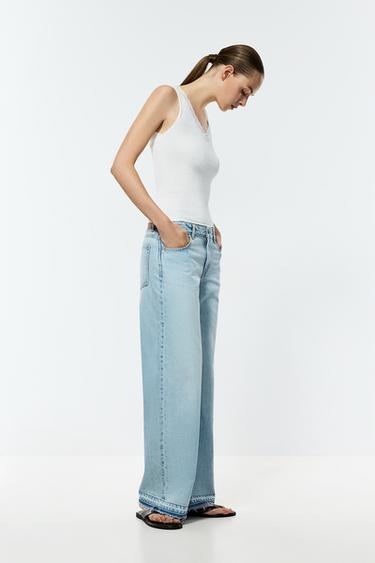 Wide-leg low-waist jeans — PALE BLUE 1