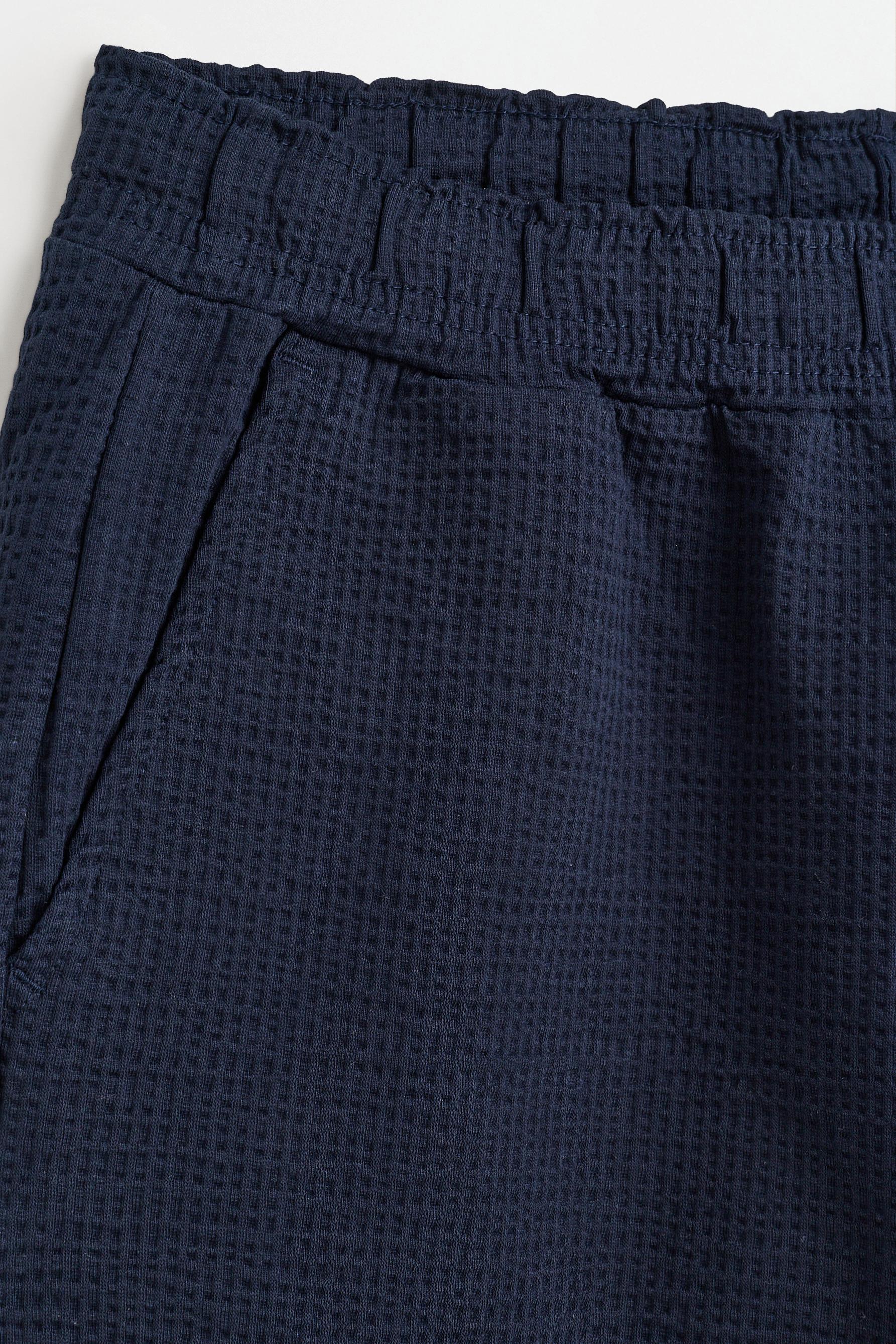 Seersucker Bermuda shorts — NAVY