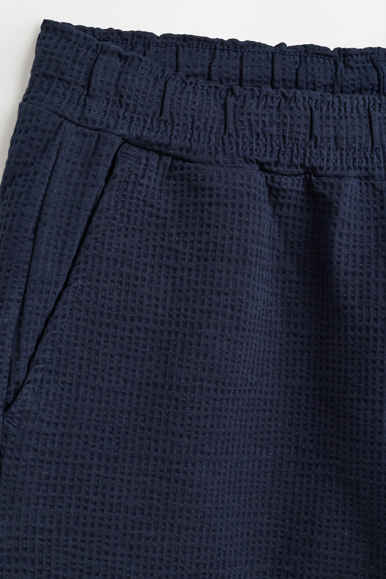 Seersucker Bermuda shorts — NAVY