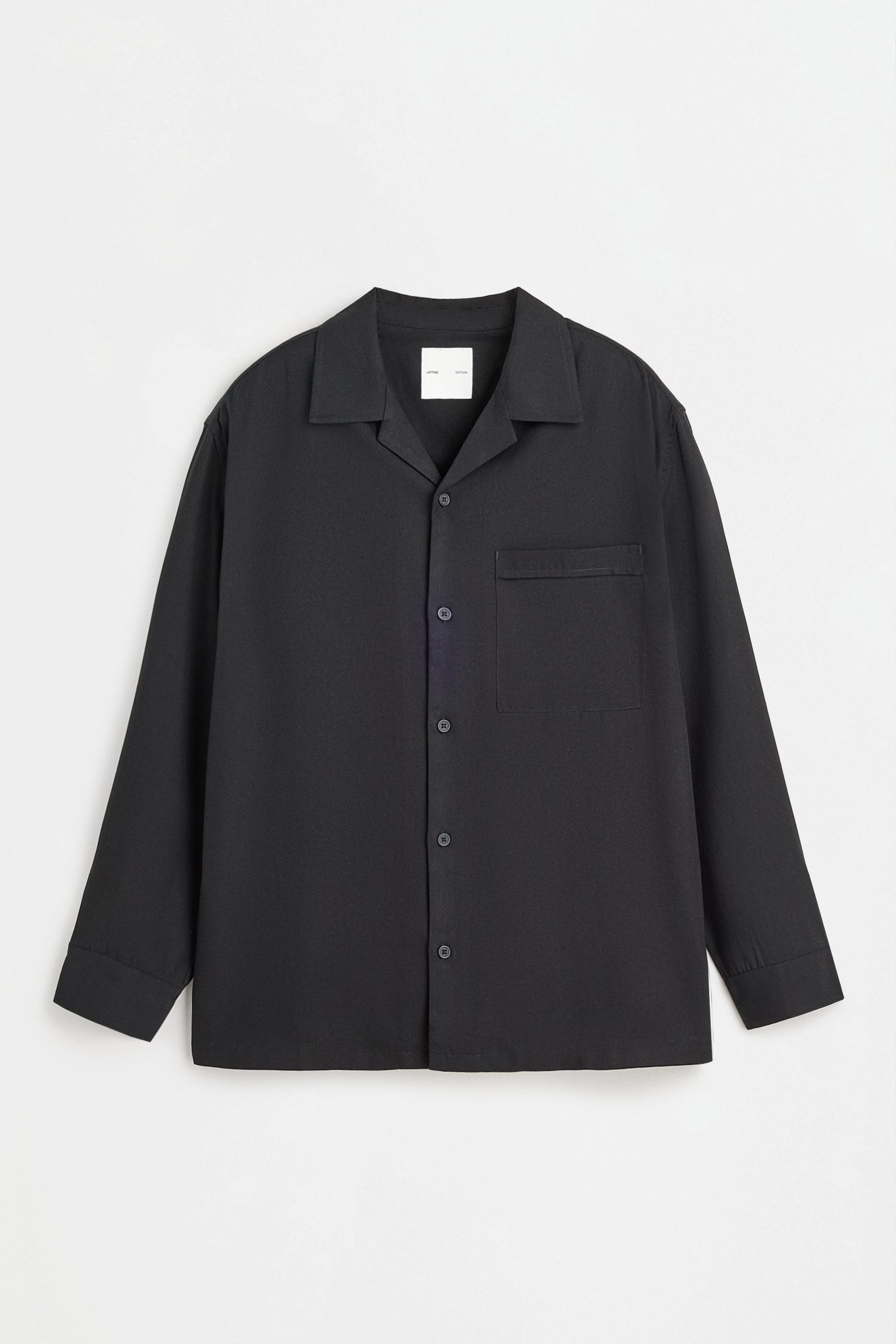 Flowing shirt with pocket — BLACK