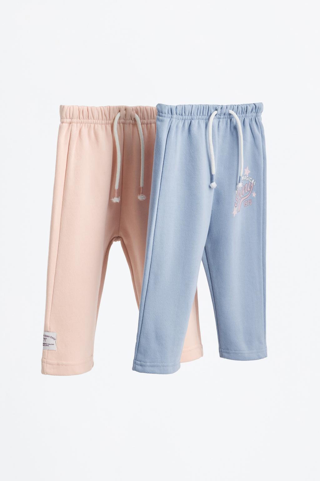 Pack of 2 contrast plush trousers