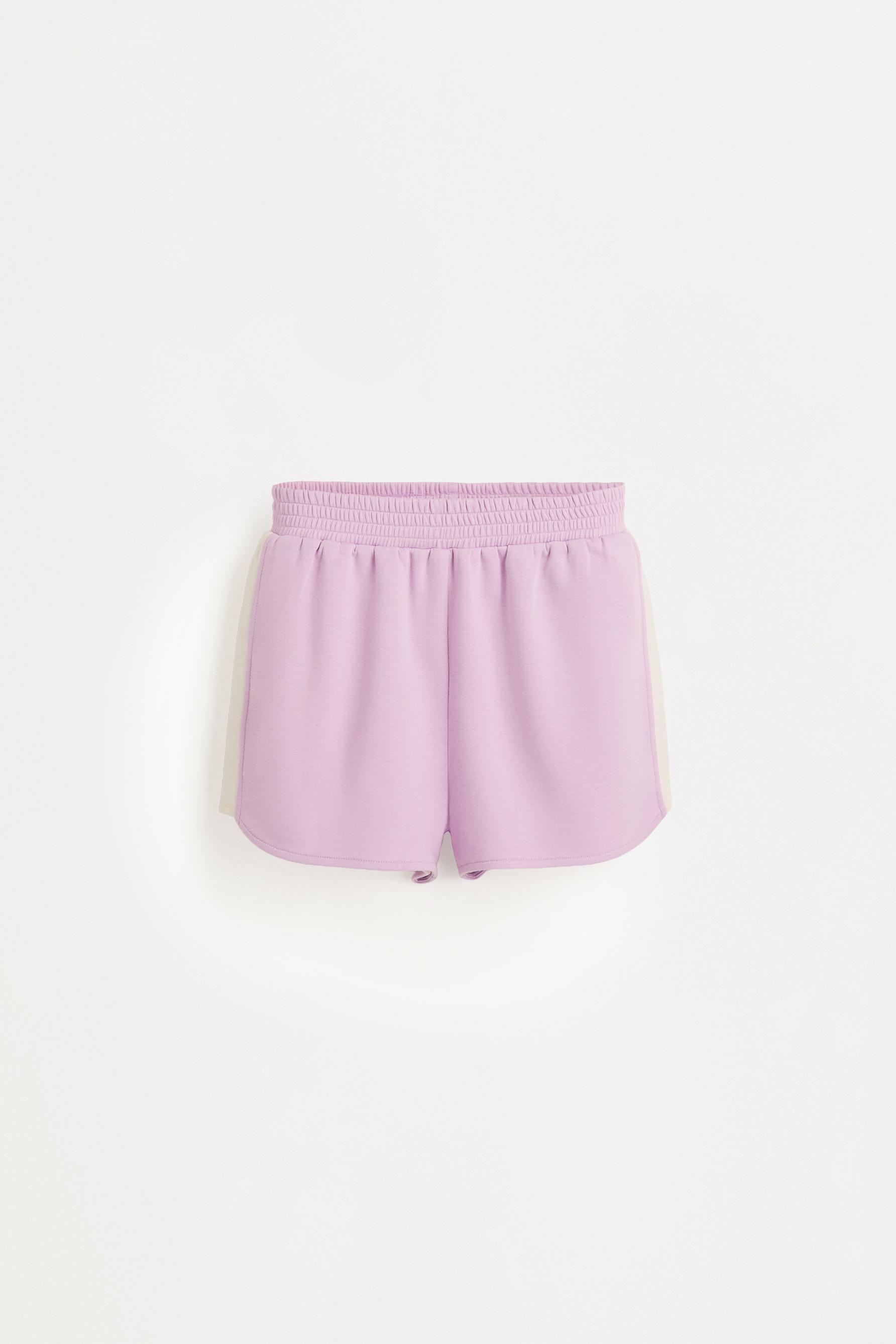 Flowy plush sports shorts — MAUVE