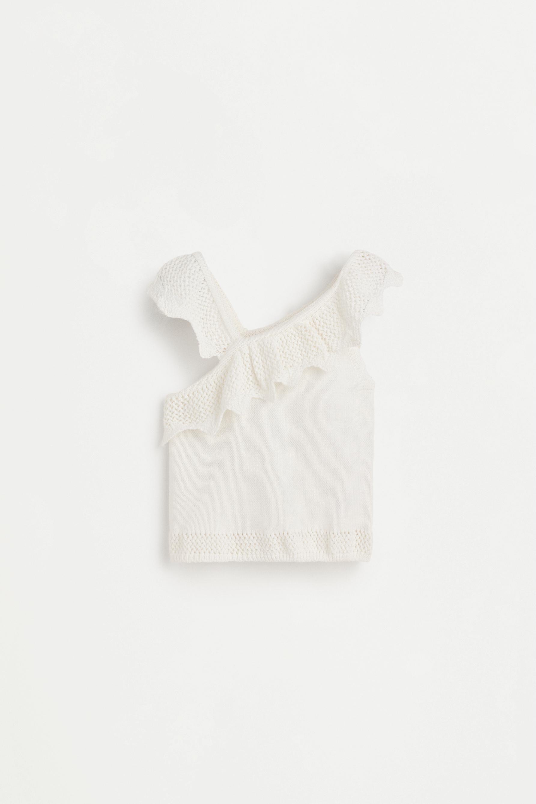 Asymmetric knit top — OFF WHITE