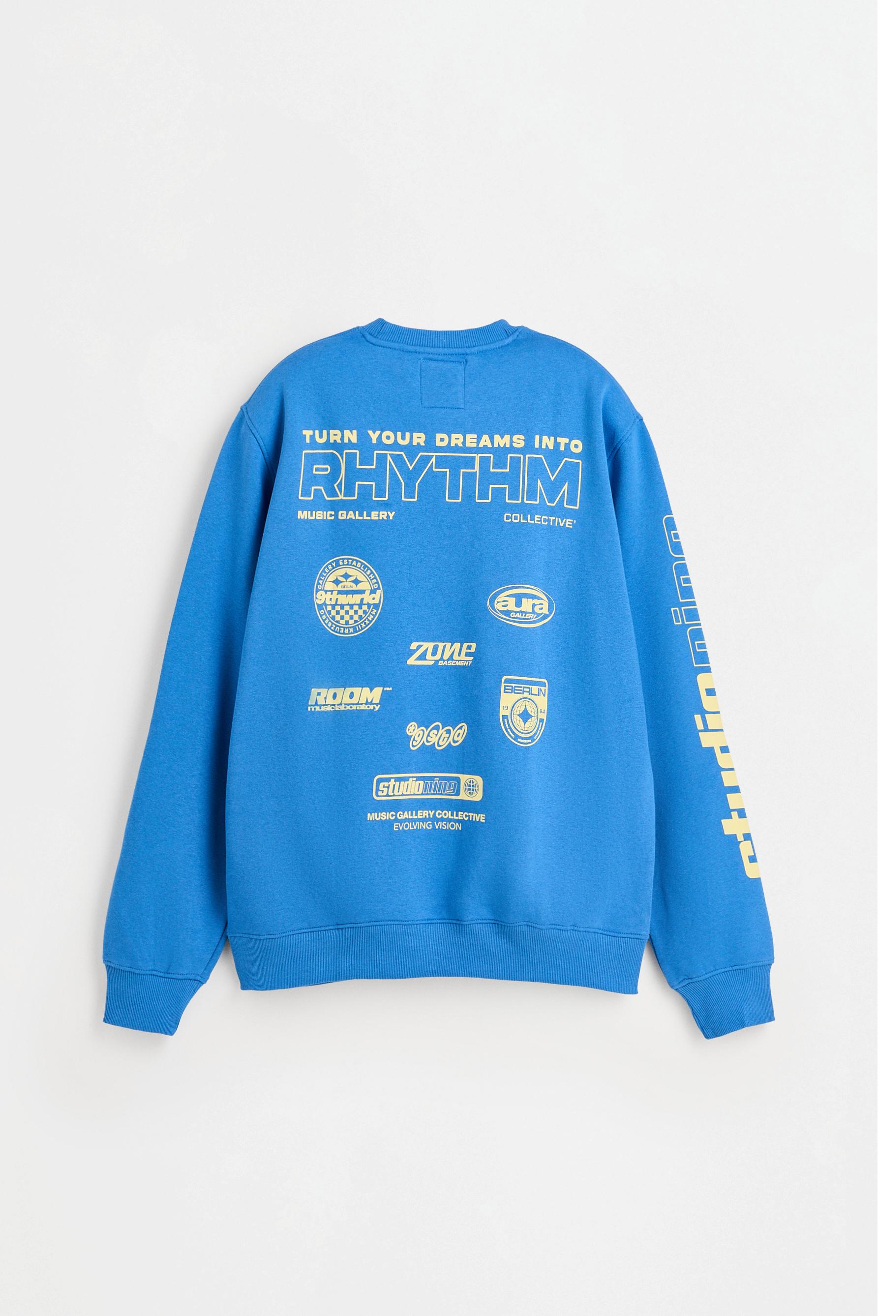 Text print sweatshirt — SKY BLUE