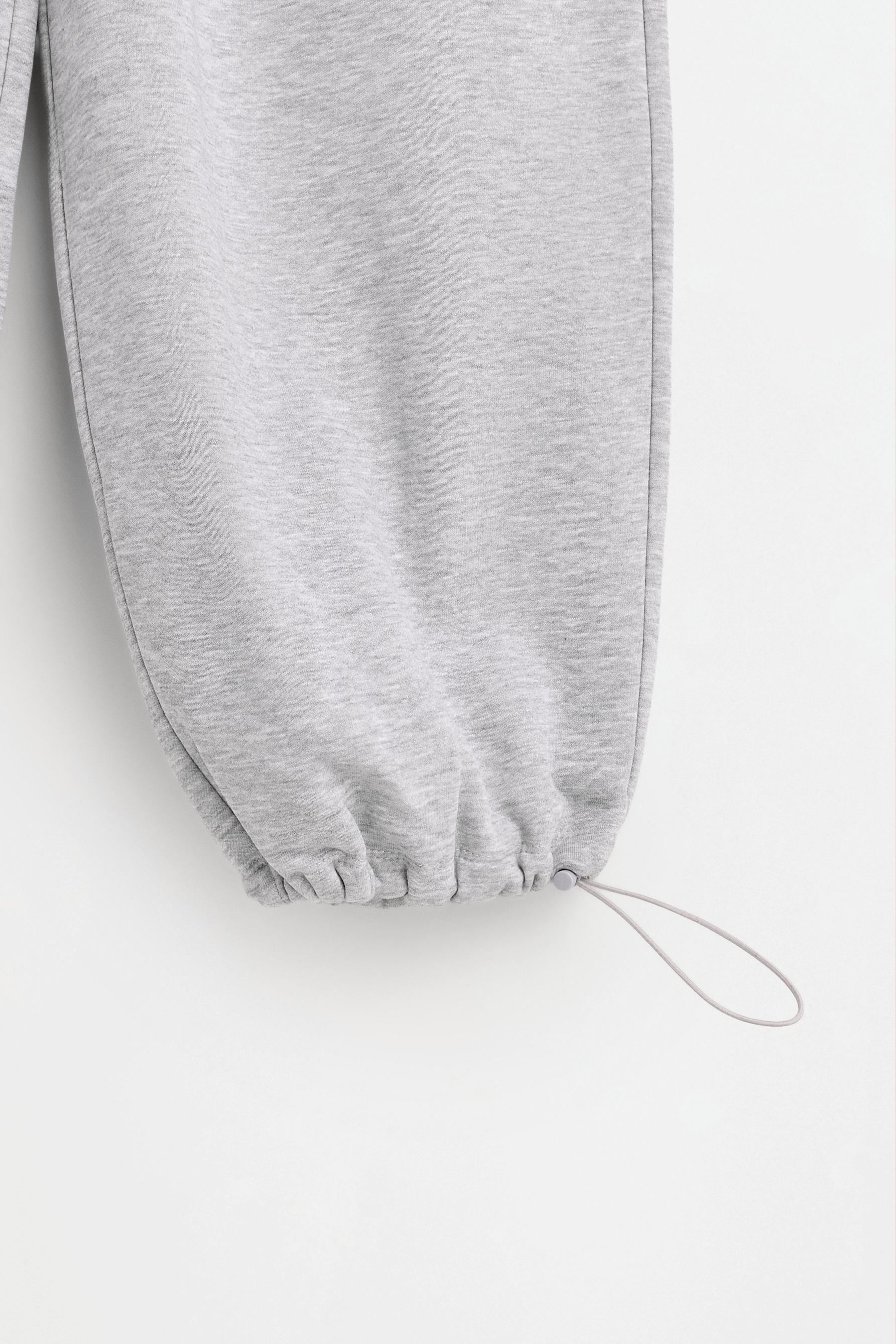 Barrel-leg plush trousers — GREY MARL