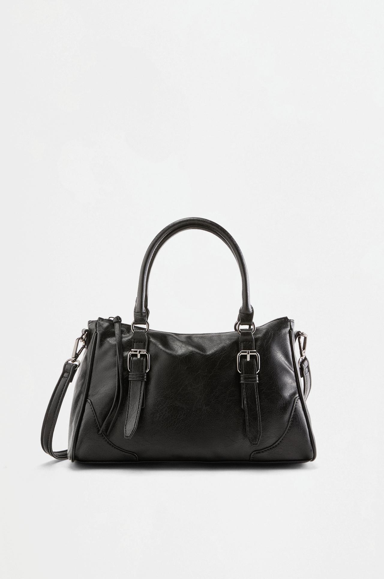 Buckle detail crossbody bag — BLACK