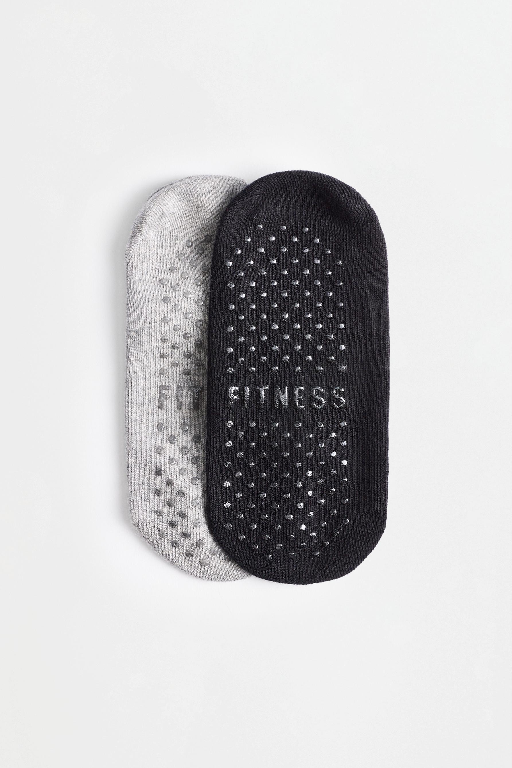 Yoga no-show socks (Pack 2) — BLACK