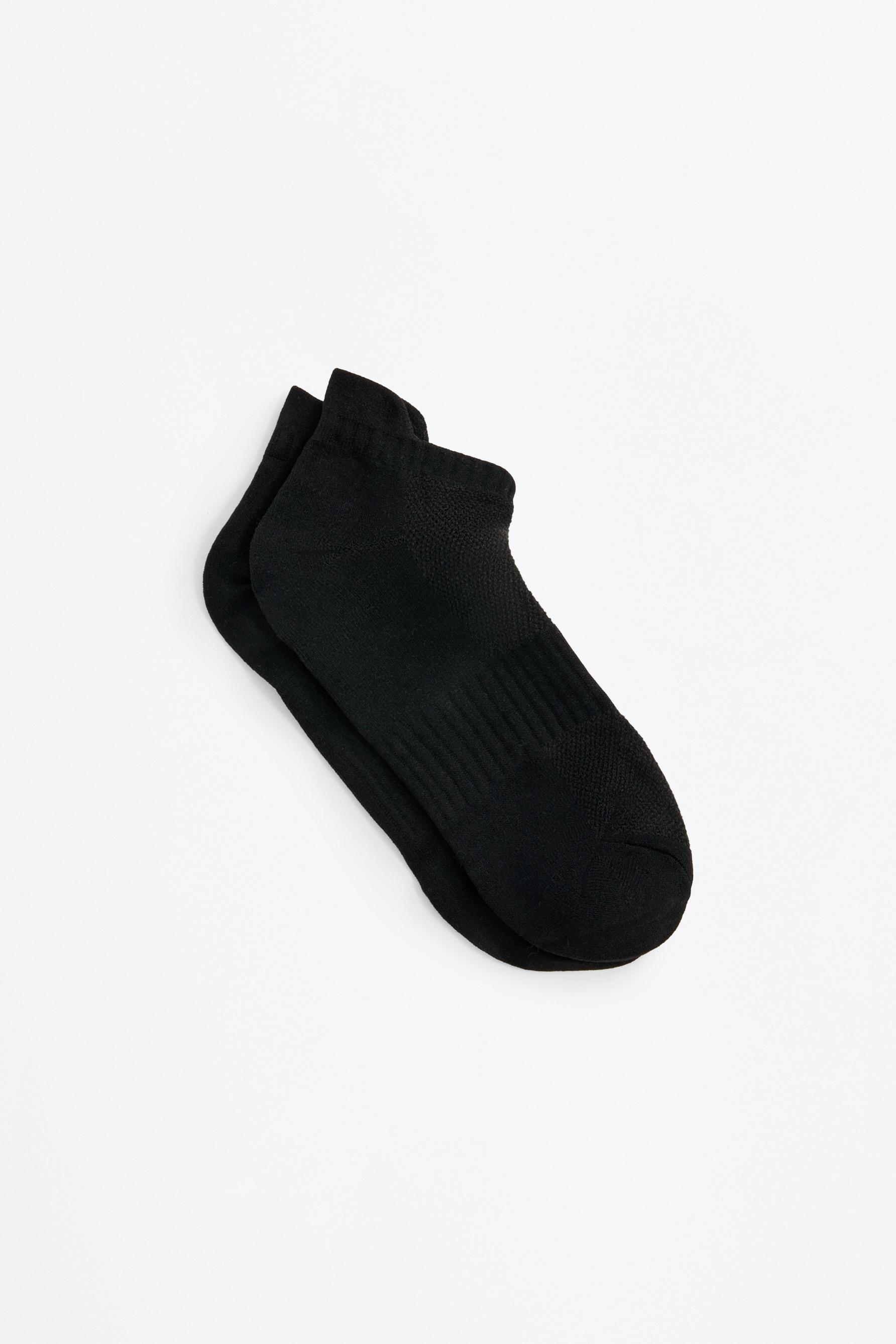 Sports ankle socks (5-pack) — BLACK