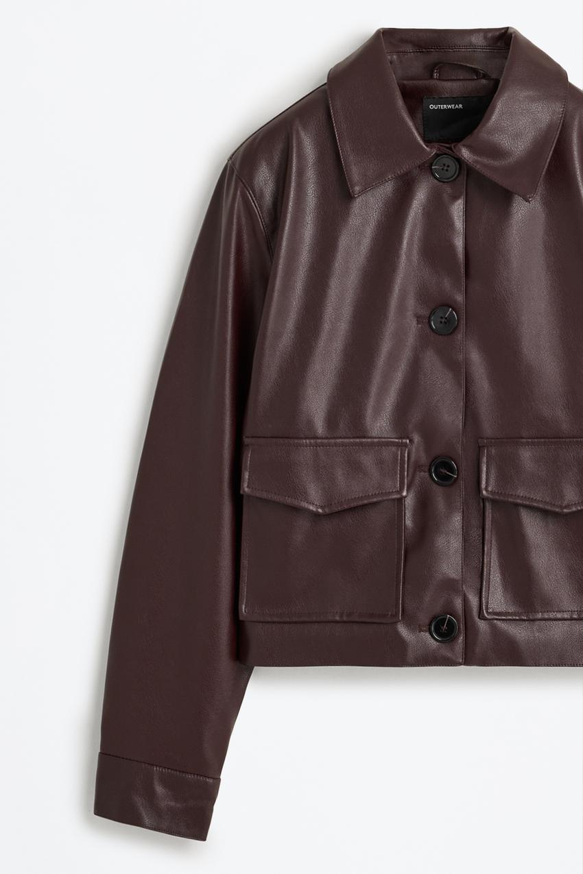 Cazadora efecto piel Cazadoras Cazadoras Abrigos ROPA