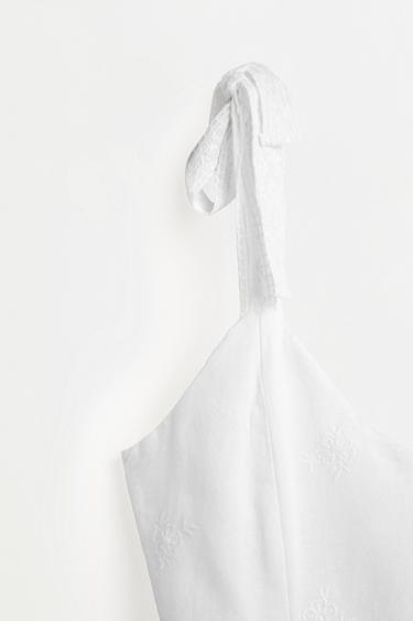 Embroidered short dress — WHITE 7