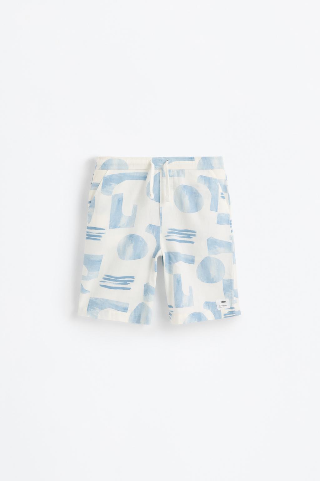 Printed rustic Bermuda shorts