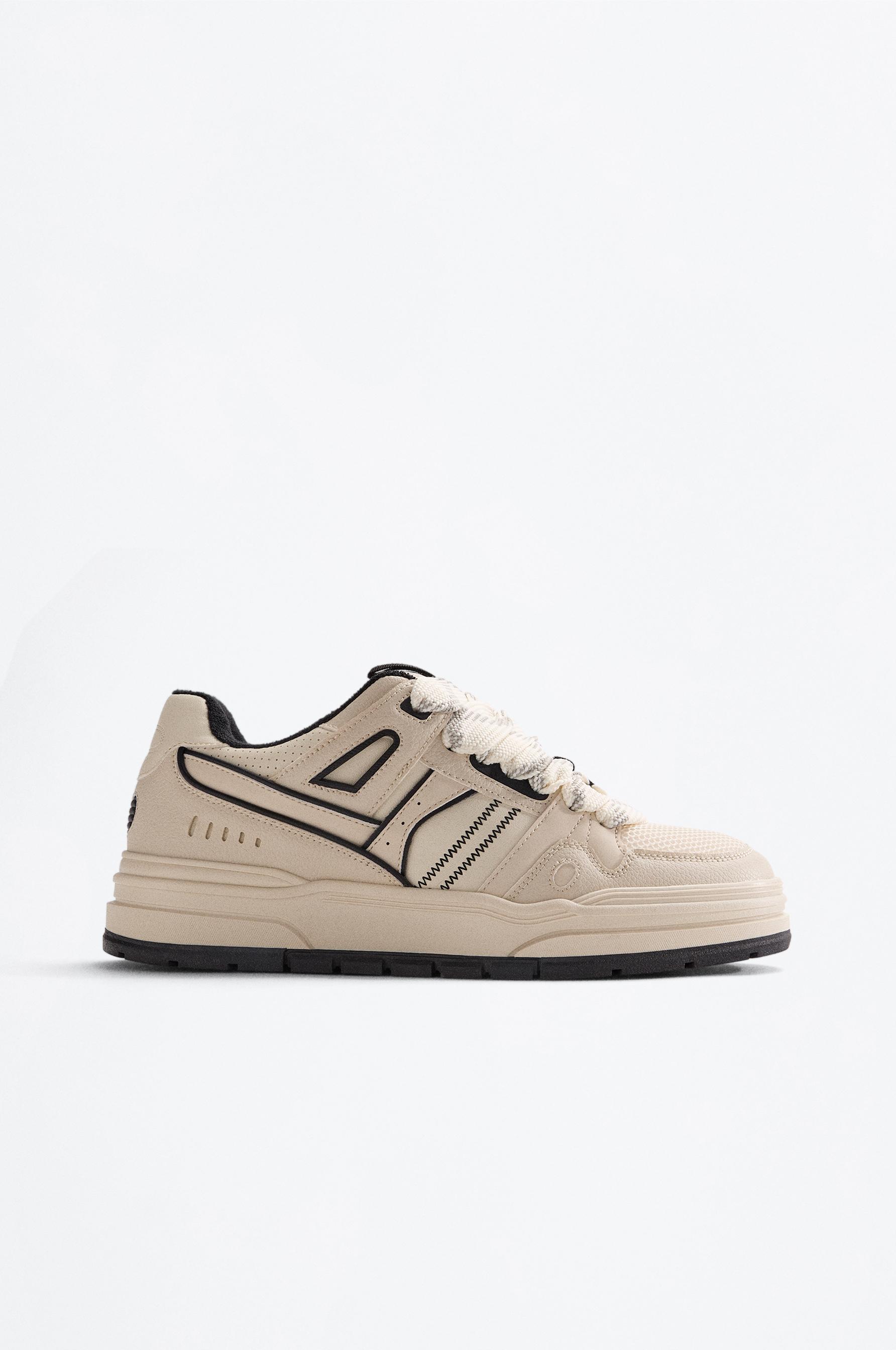 CONTRAST VOLUME SNEAKER — WHITE