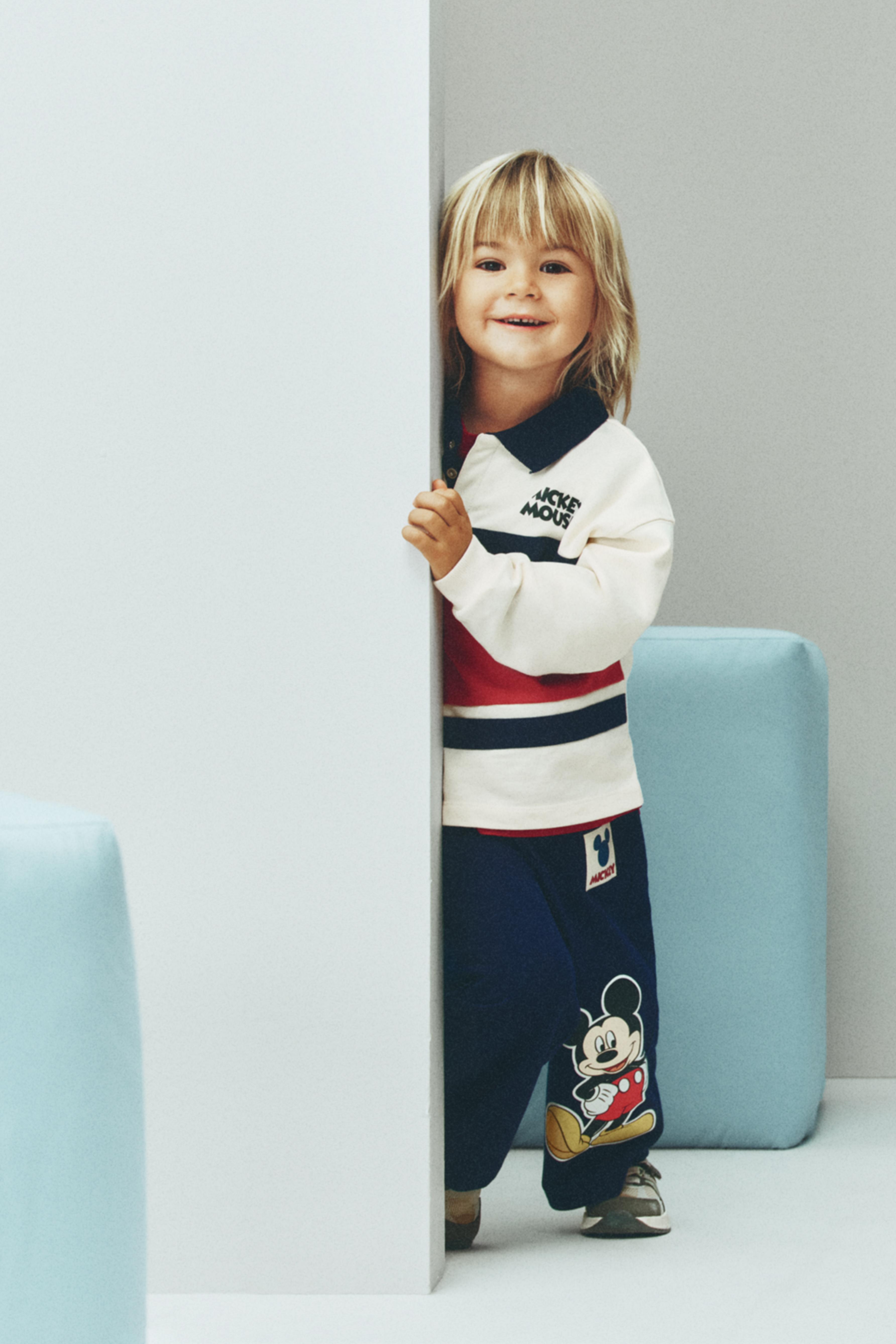Mickey Mouse ©Disney polo and plush joggers co-ord — ECRU