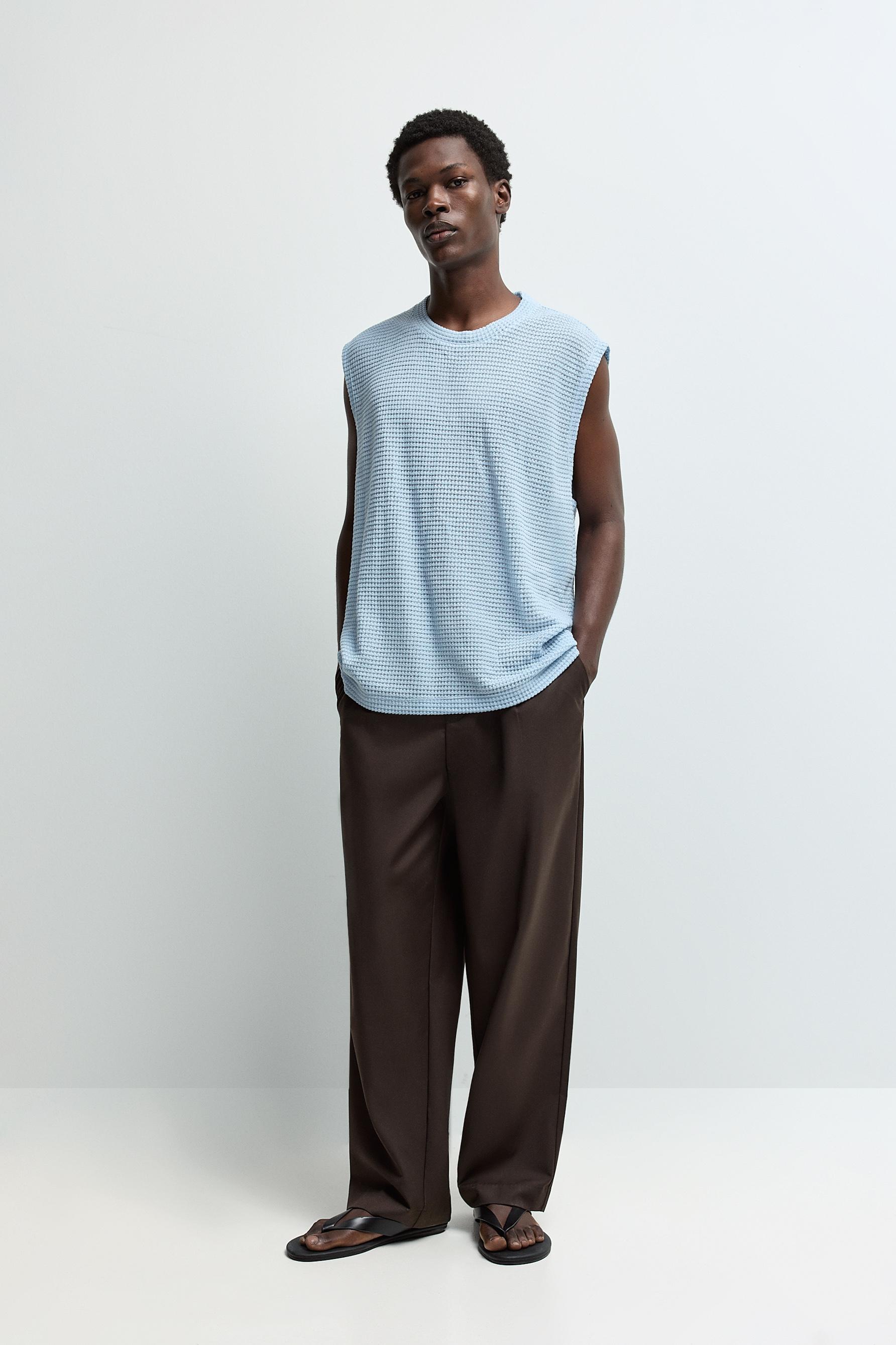 Bias Cut Tank Top — PALE BLUE