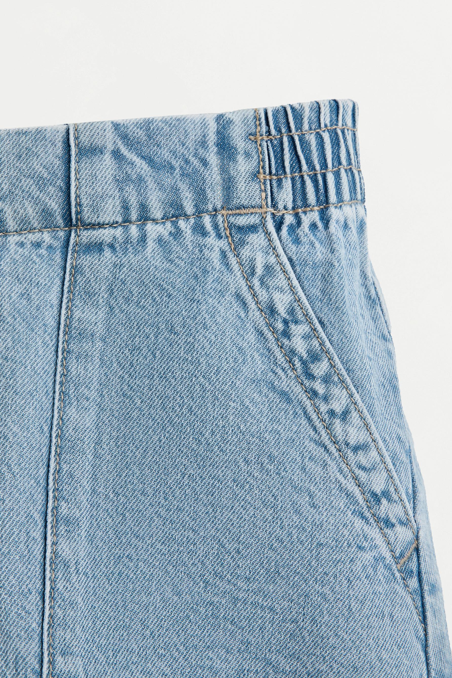Denim cargo shorts — PALE BLUE