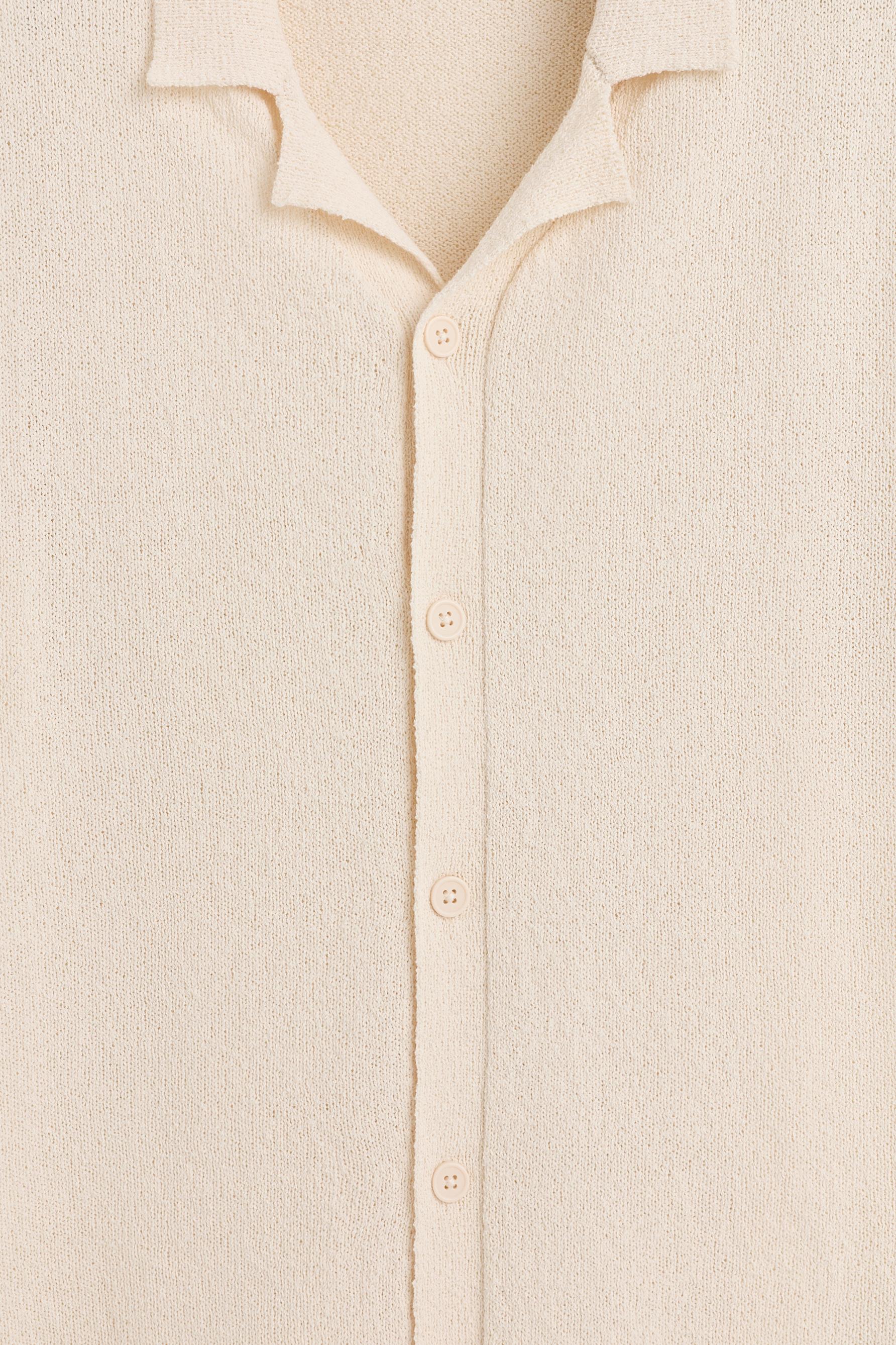 Bouclé knit shirt — OFF WHITE
