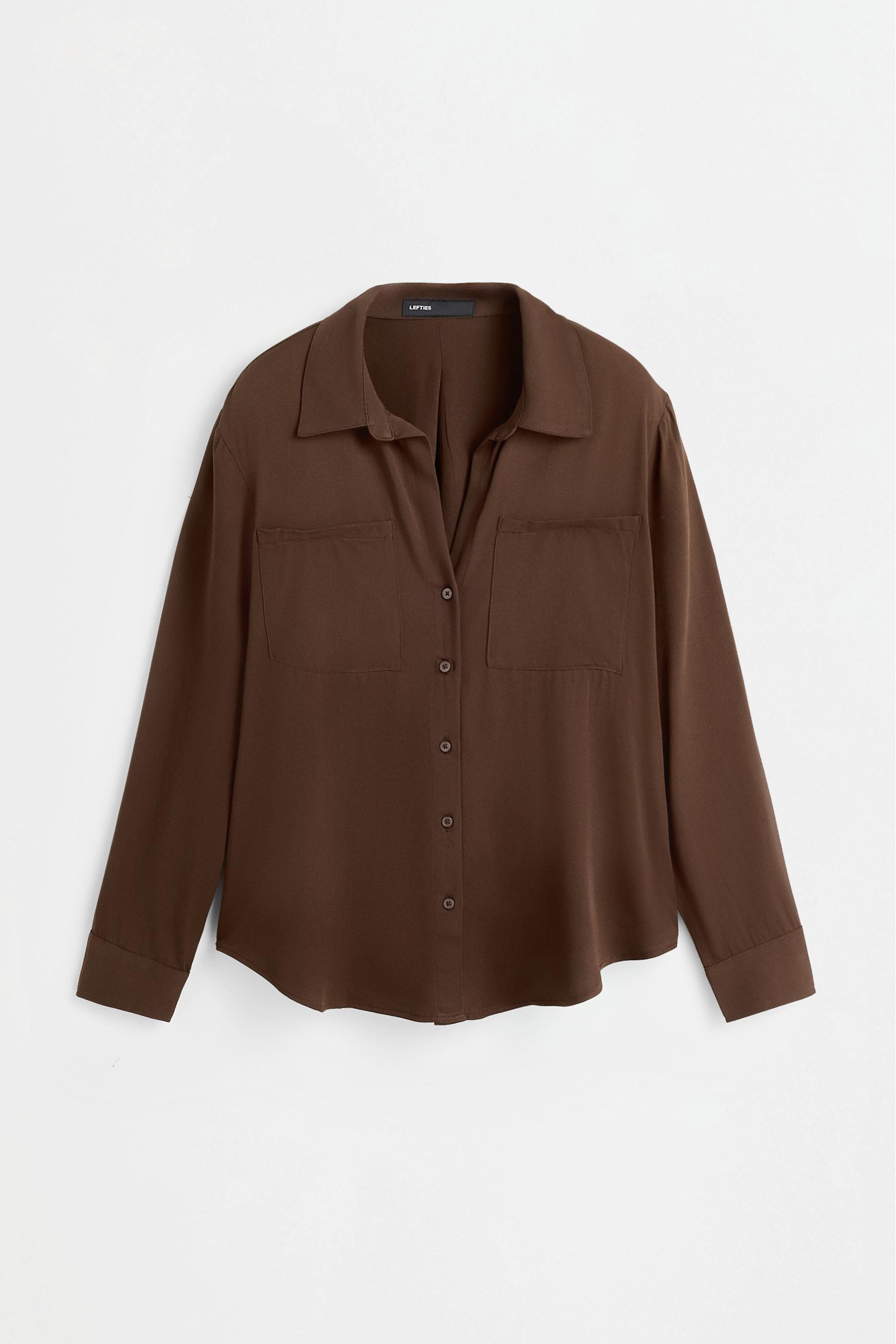 Flowy pocket shirt — PALE BROWN