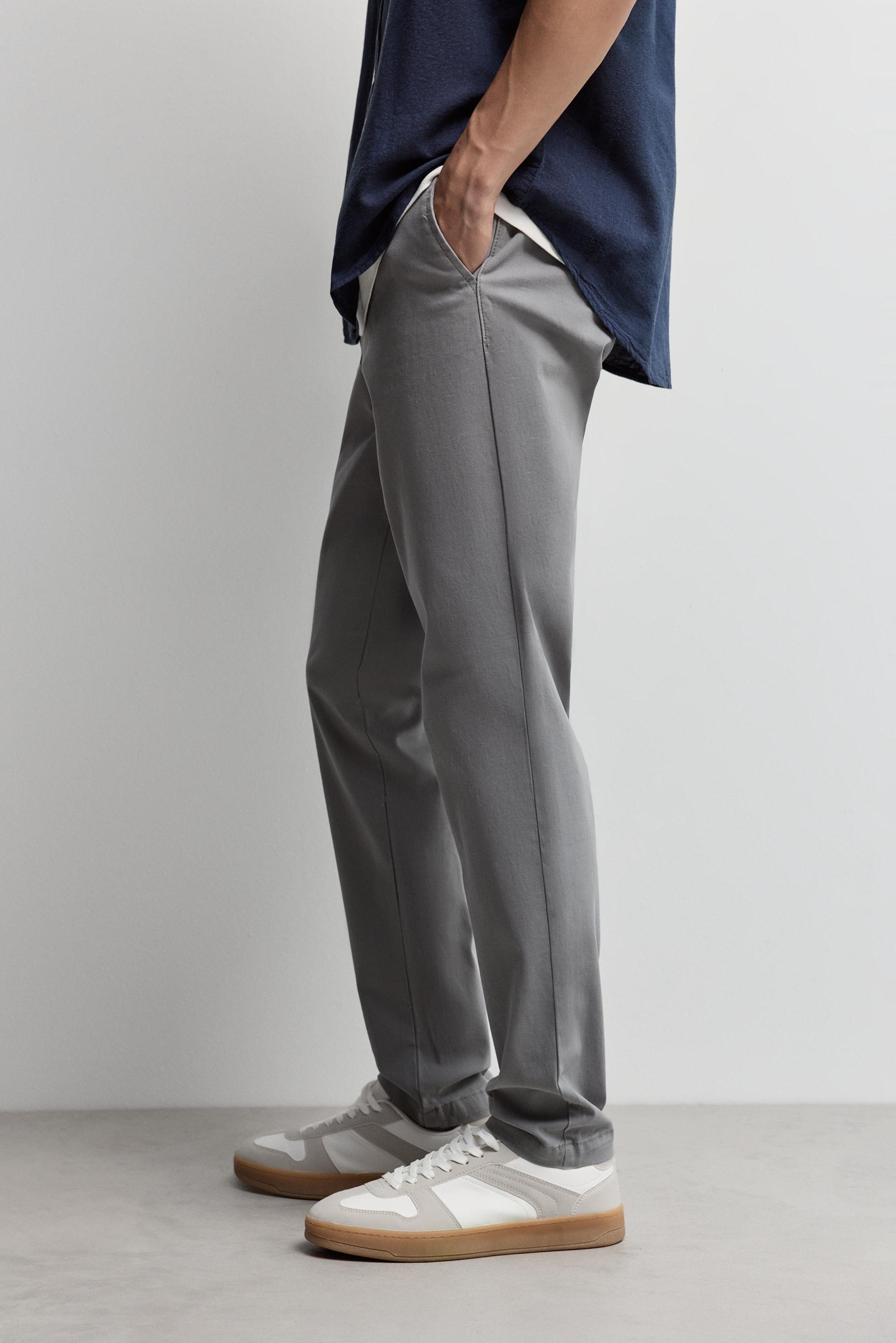 Skinny fit chino trousers — GREY