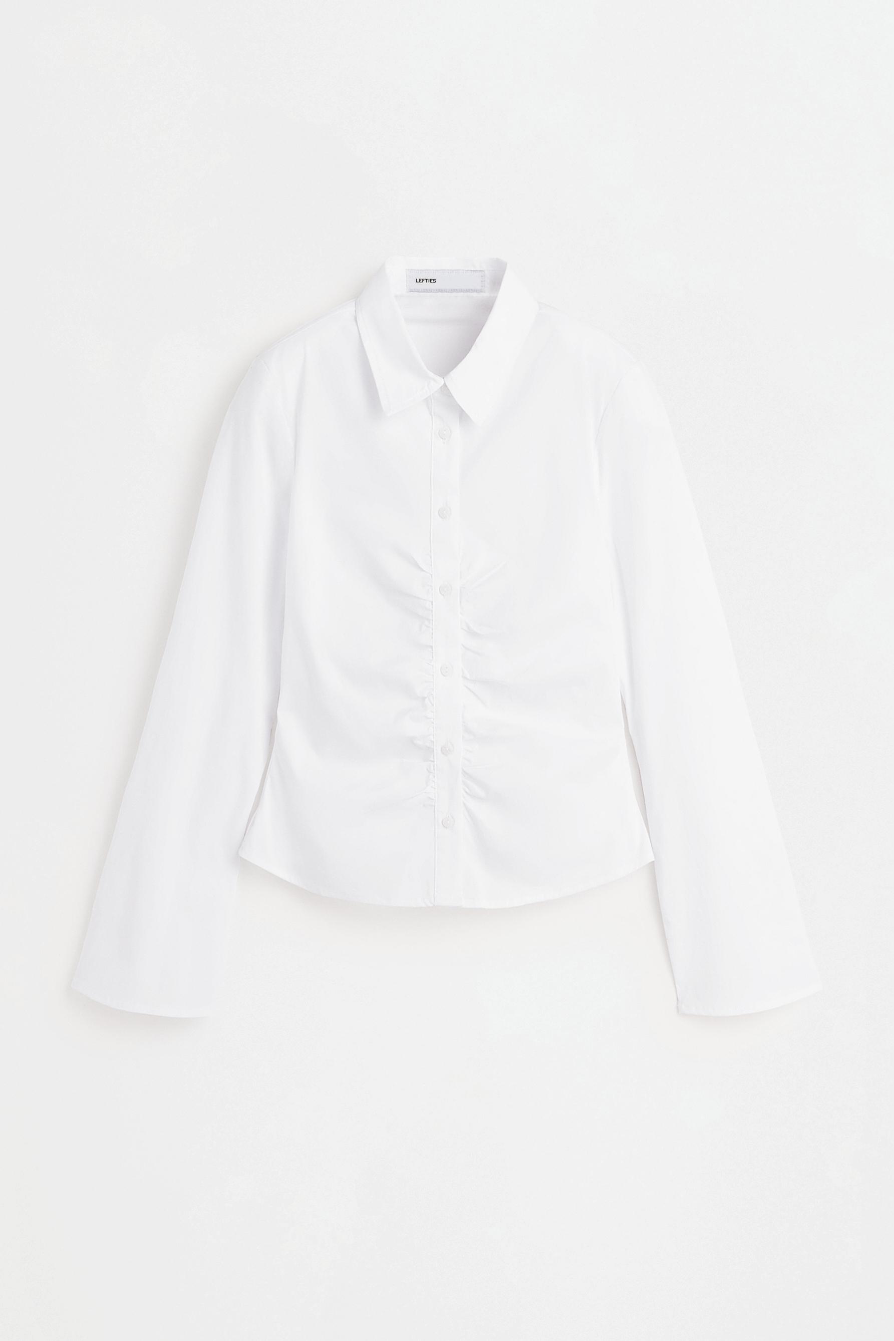 Gathered shirt — WHITE