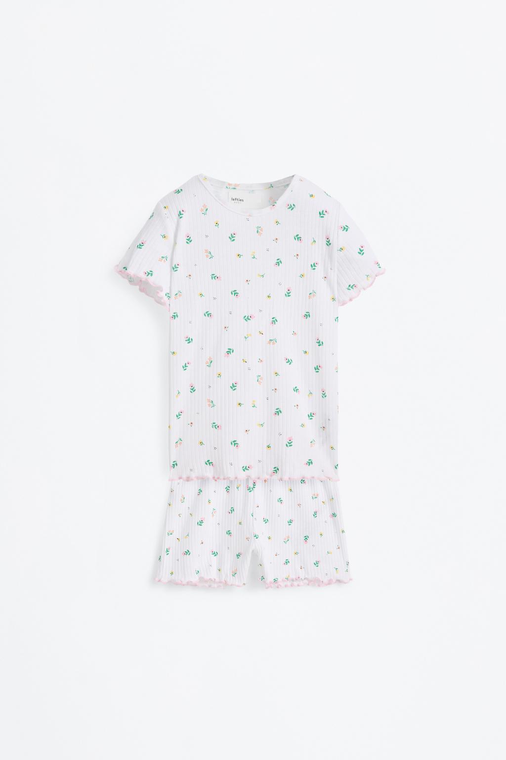 Pijama estampado canalé