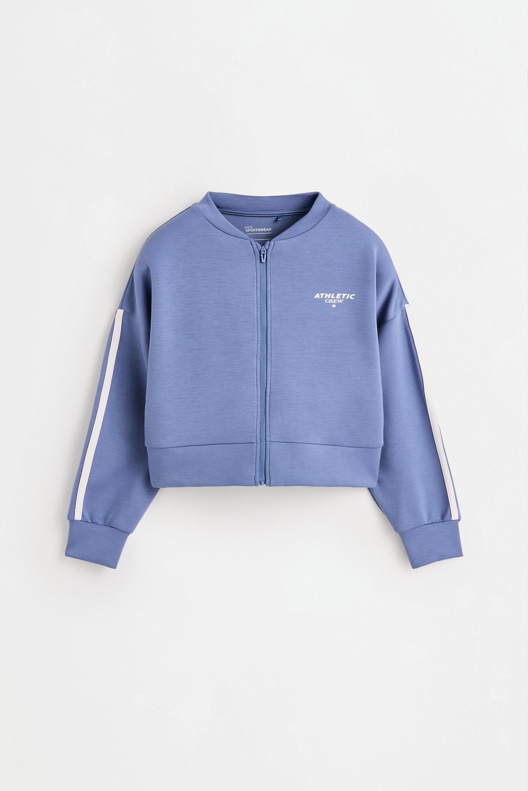 Zip-up sports sweatshirt — PETROL BLUE