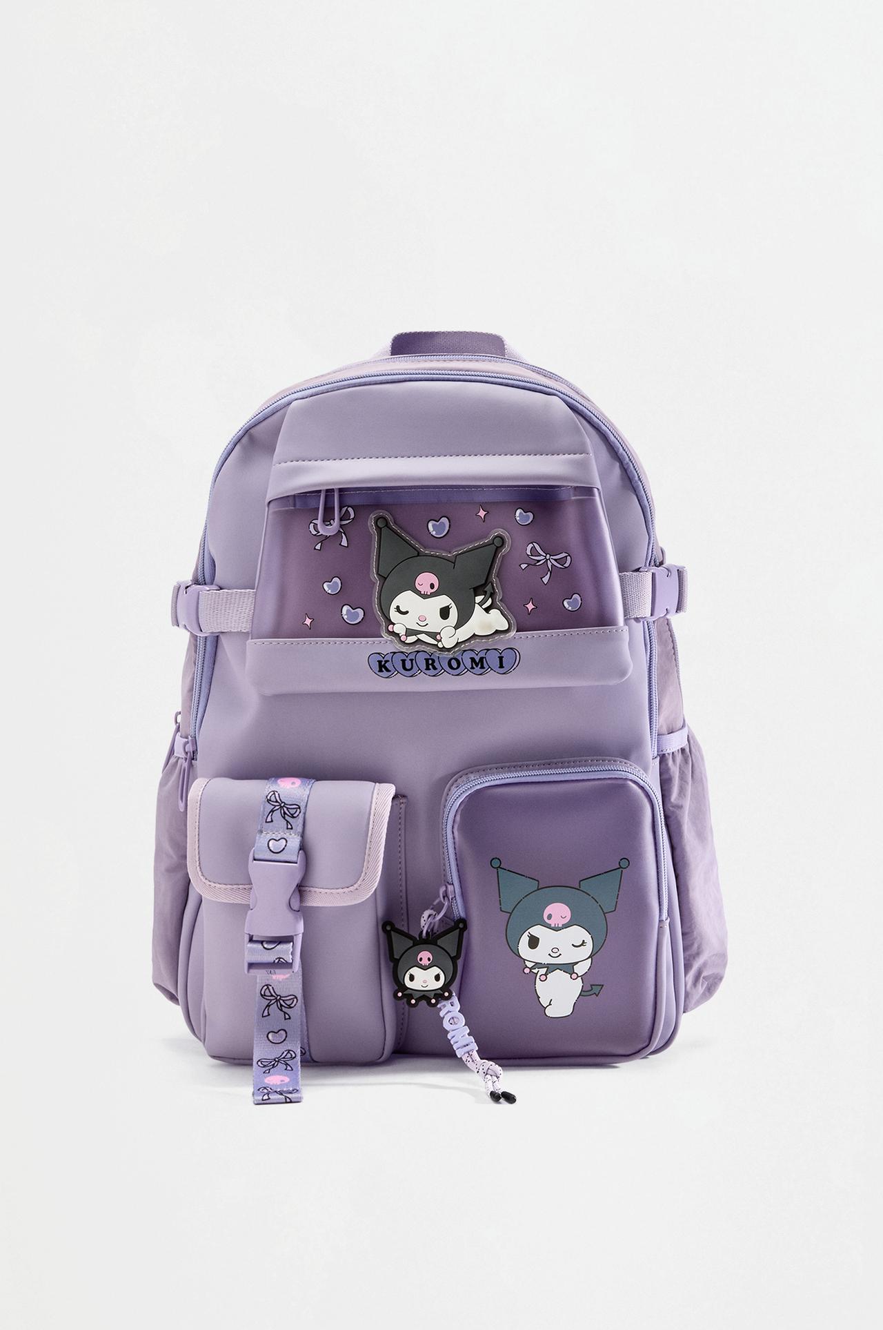 Kuromi ©SANRIO multi-pocket backpack — Tan