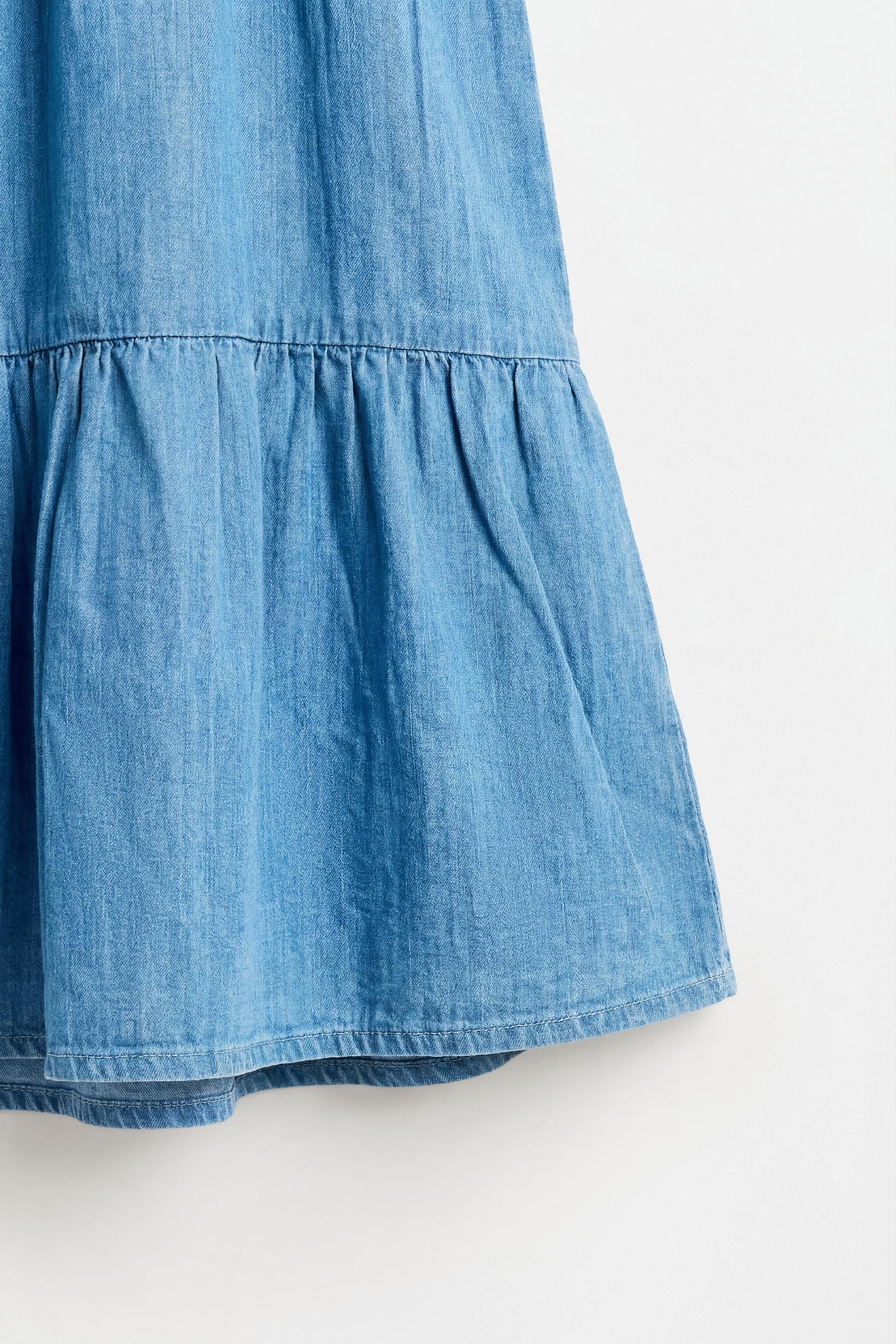 Ruffled denim dress — PALE BLUE