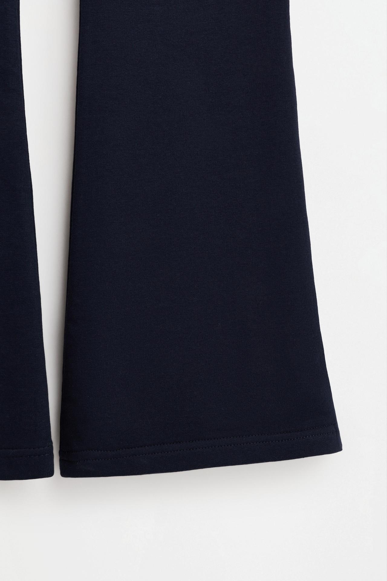 Star print fleece bell bottom leggings — NAVY