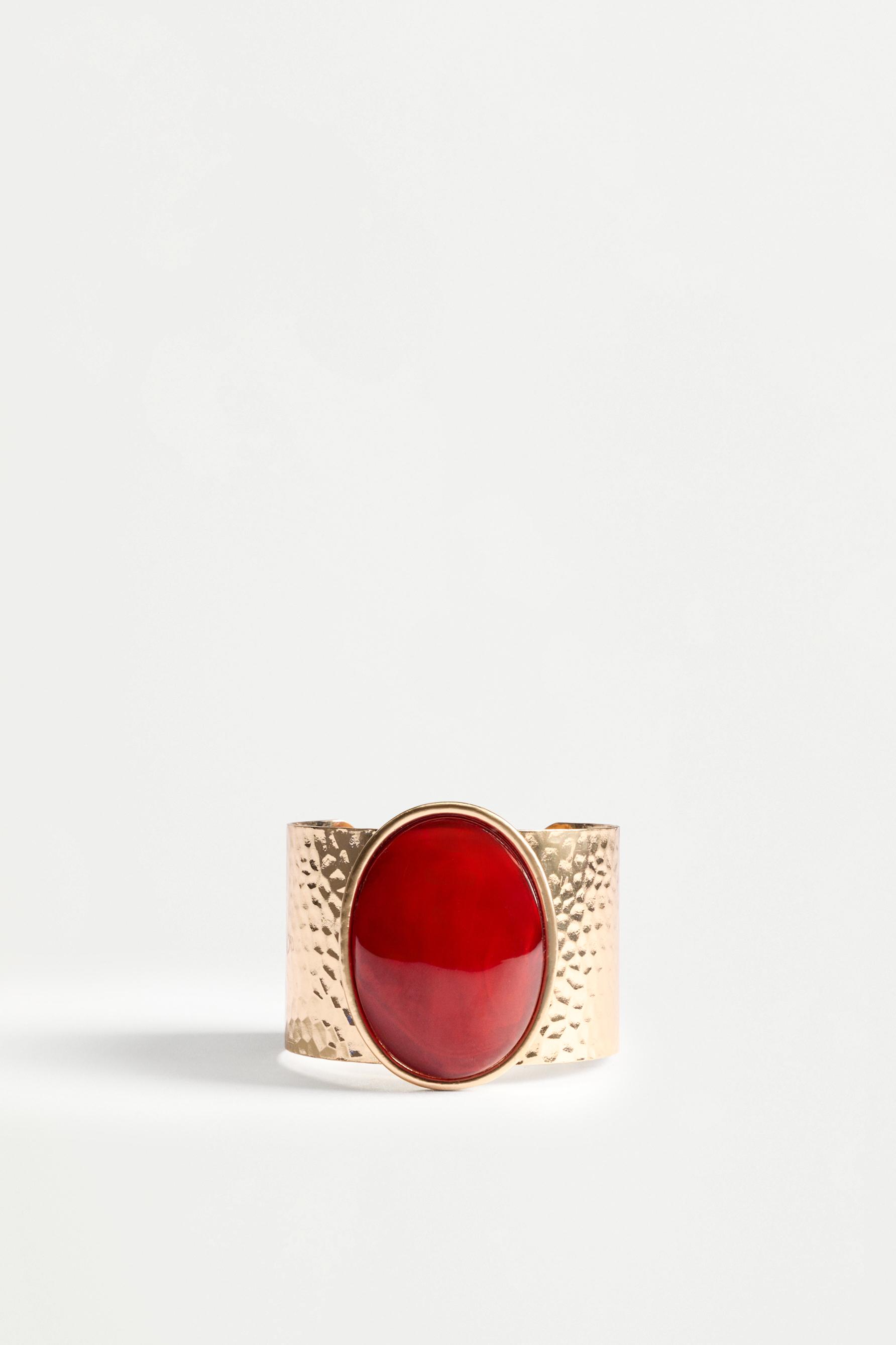 Wide bracelet with stone — GOLD