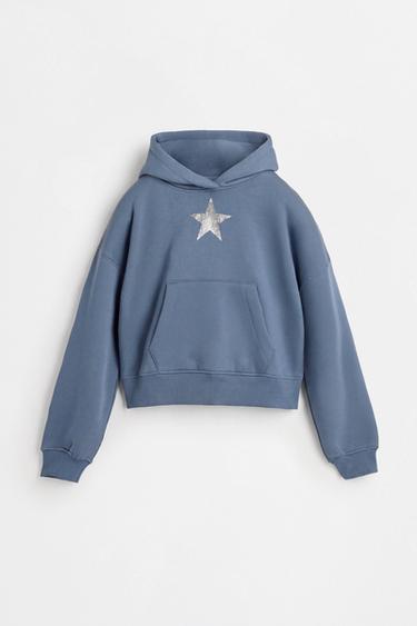 Cropped hoodie — STEEL BLUE 1