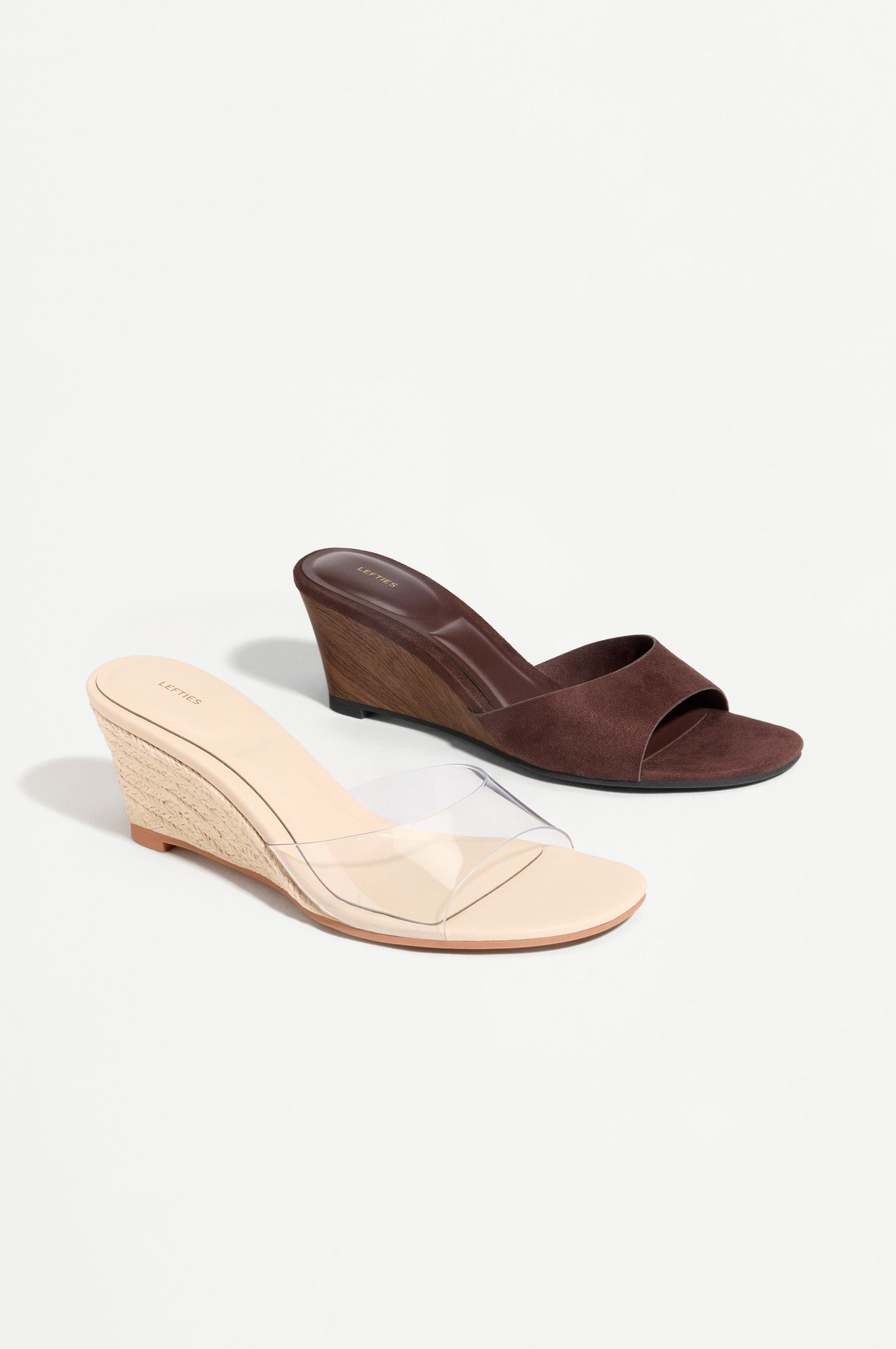 Jute wedge sandal — TRANSPARENT
